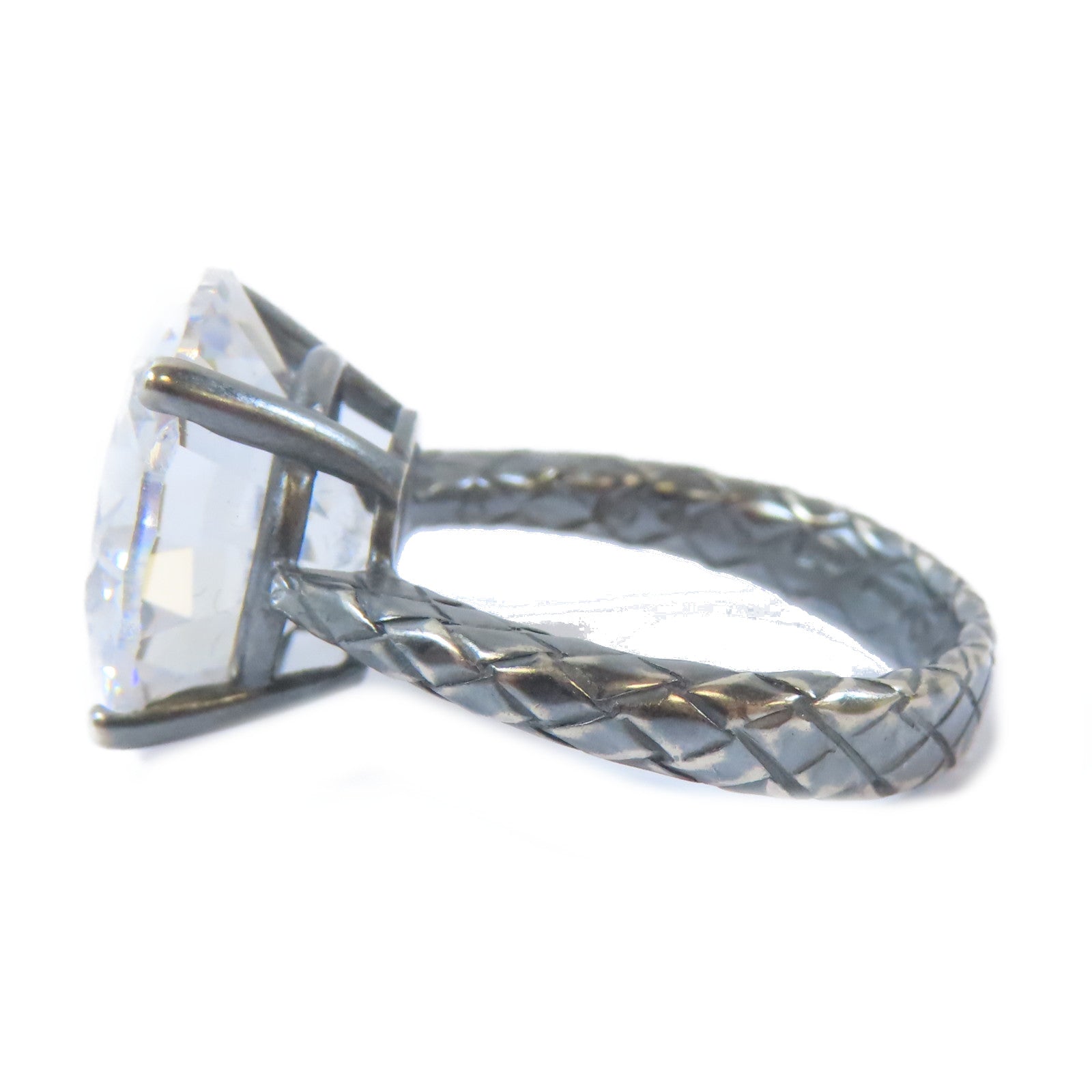 BOTTEGA VENETA 純銀/水晶Ring戒指US#6.25
