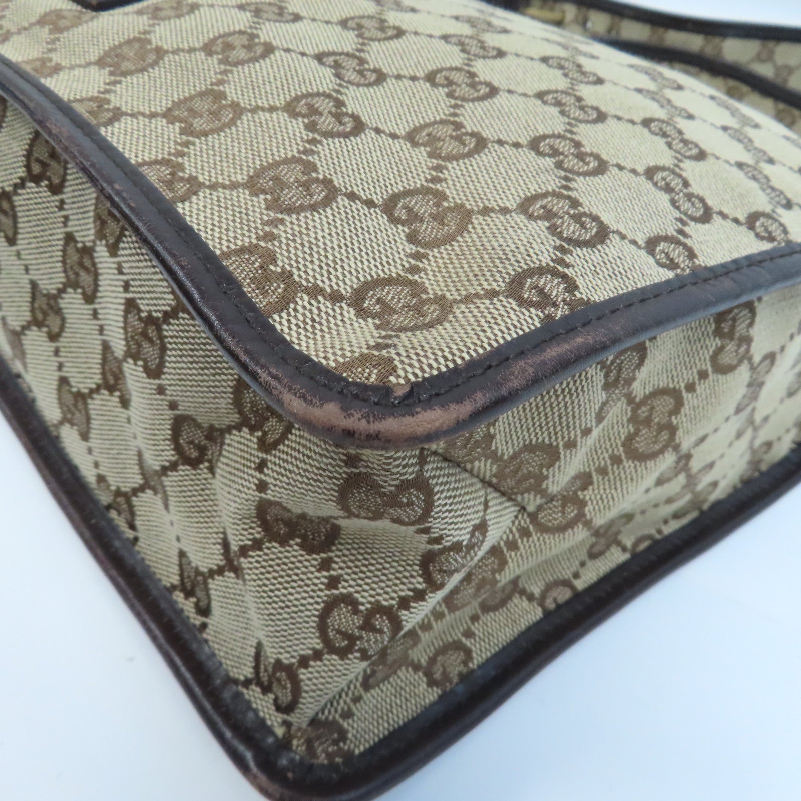 GUCCI 帆布Shoulder Bag金扣肩背袋啡色