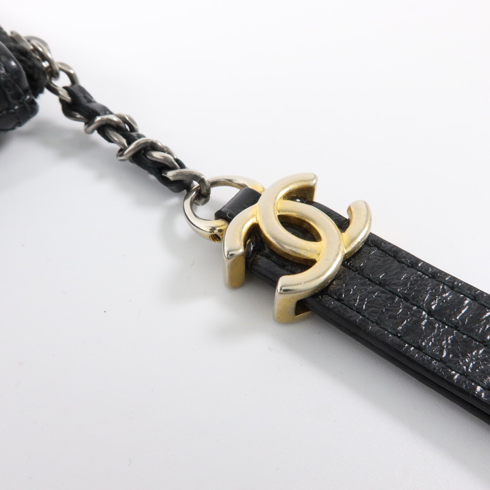 CHANEL 牛皮皮革Large Gabrielle O Case Clutch銀扣手拿包