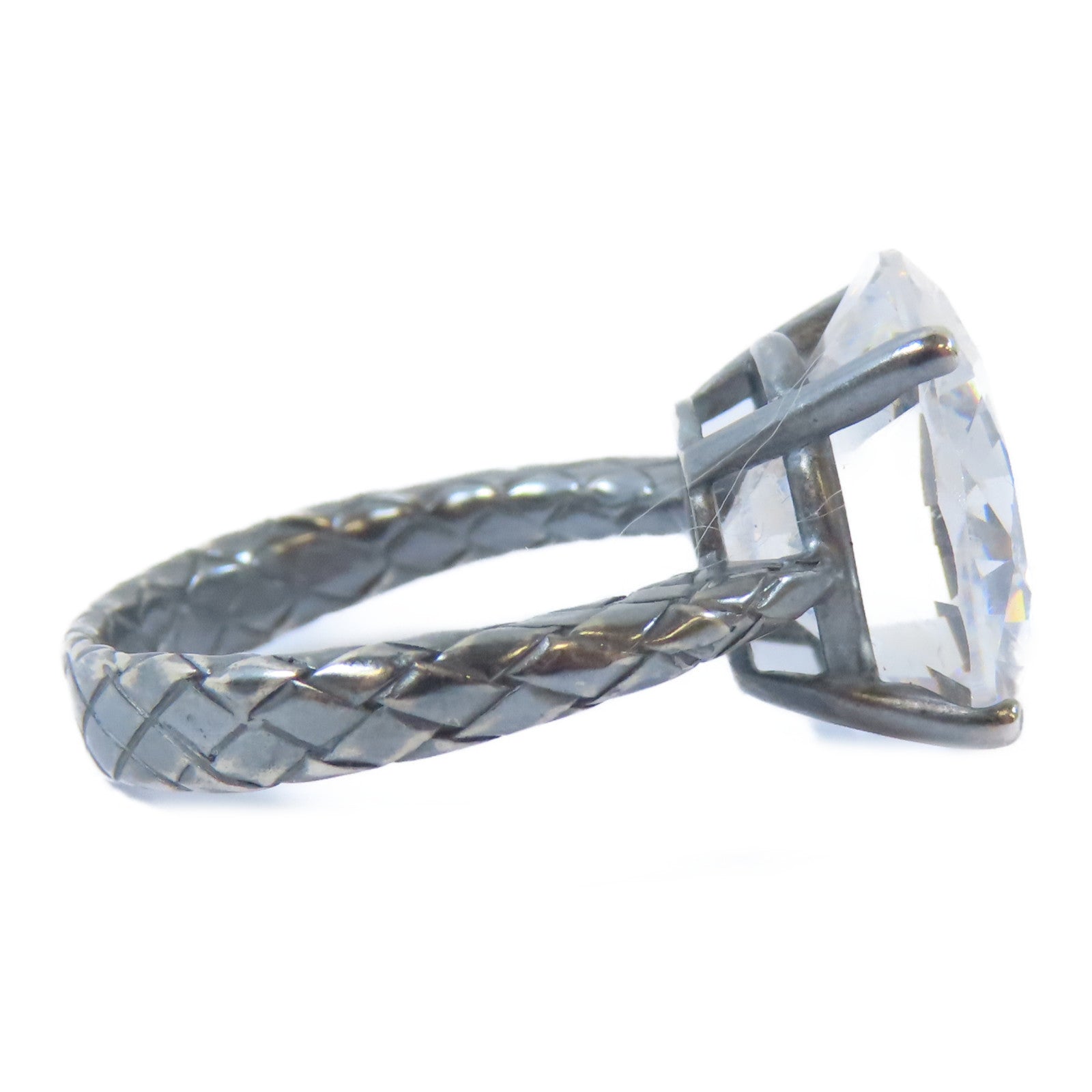 BOTTEGA VENETA 純銀/水晶Ring戒指US#6.25