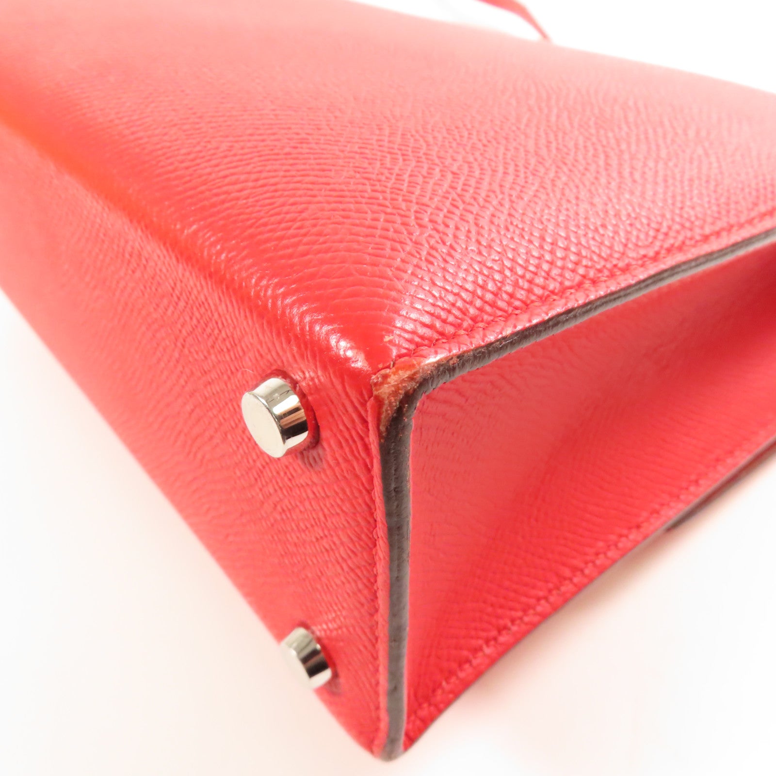 HERMES PHW Verrou 23 Shoulder Bag Veau Epsom Leather S3 Rouge de Coeur Red