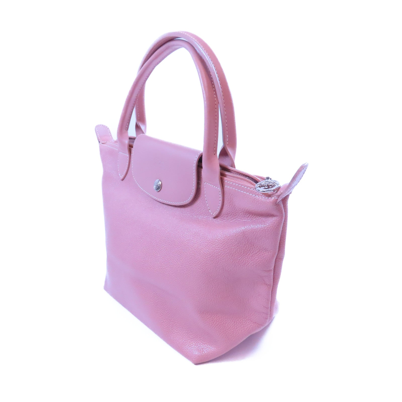 Longchamp 牛皮皮革Shoulder Bag金扣肩背袋粉紅色