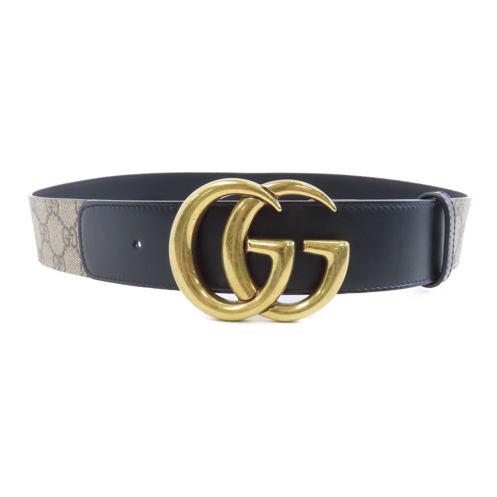 GUCCI PVC Belt 90cm金扣皮帶棕色