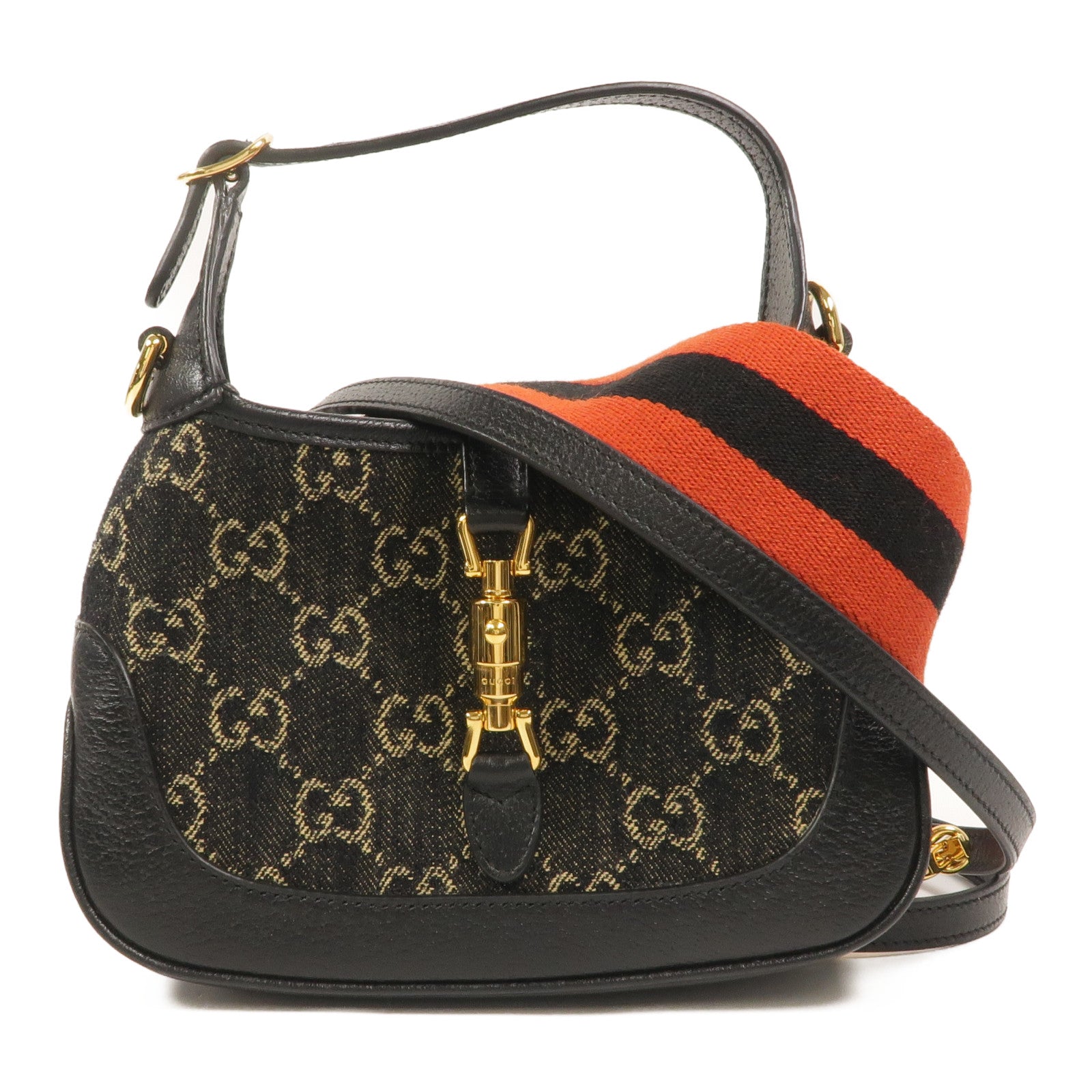 GUCCI 牛仔布Jackie 1961 Mini手挽肩背兩用袋