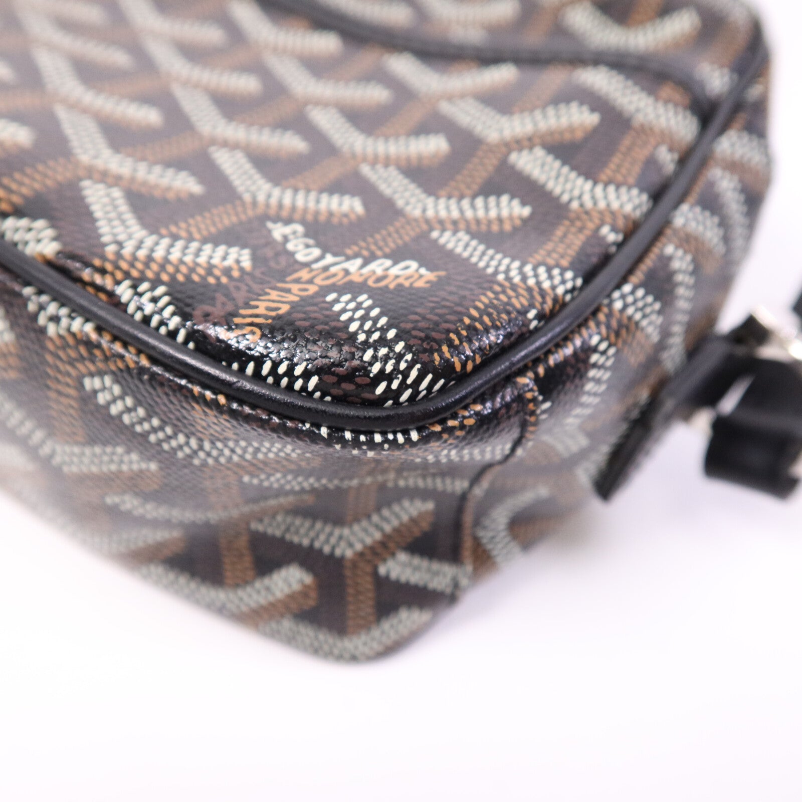 GOYARD 塗層帆布Cap-Vert PM銀扣肩背袋