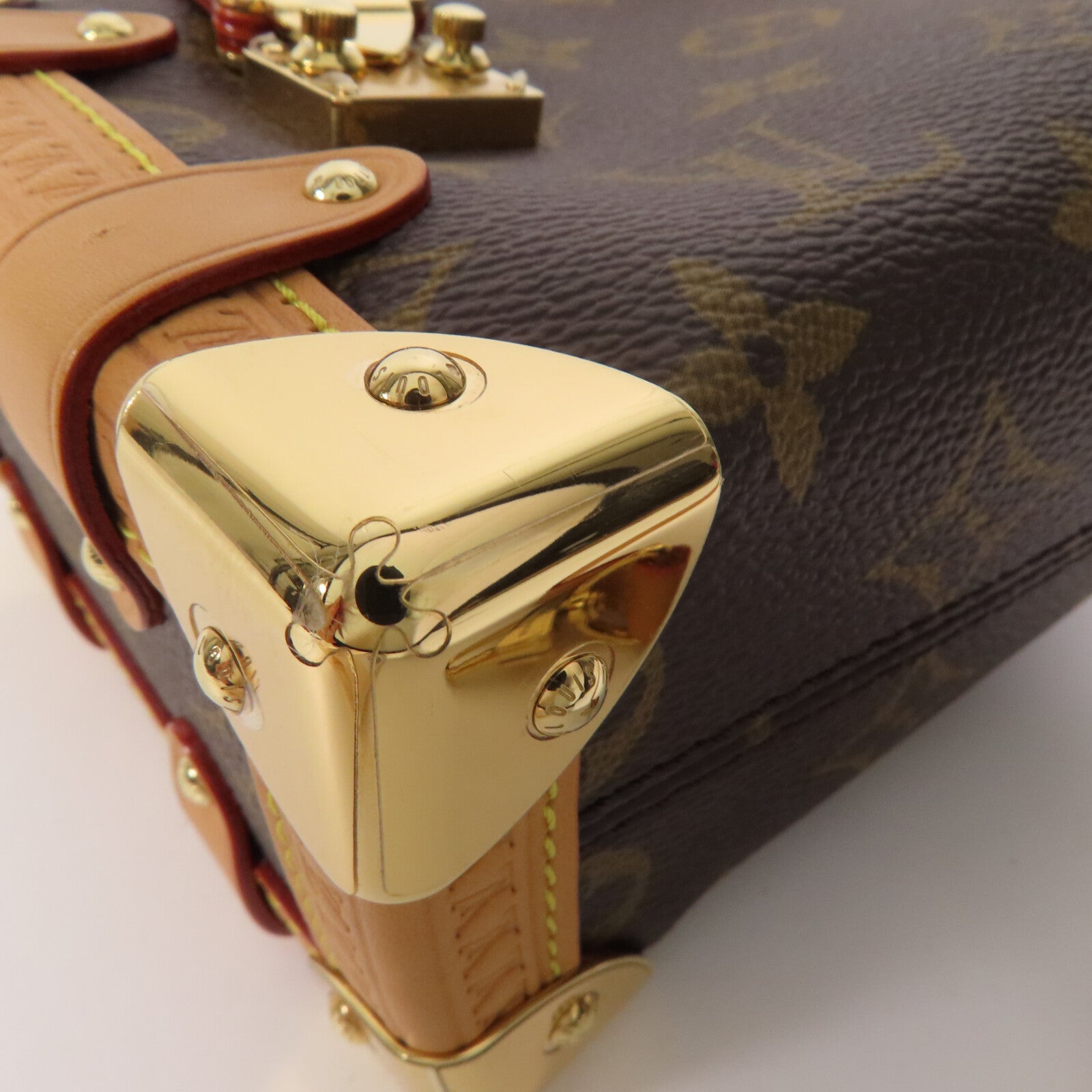 LOUIS VUITTON Monogram Side Trunk PM金扣手挽肩背兩用袋
