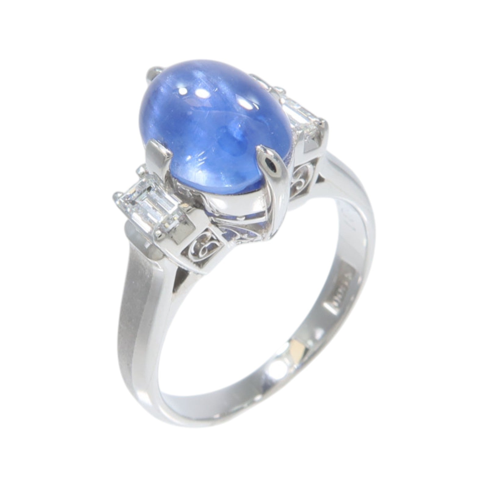 JEWELRY PT900鉑金Star Sapphire Diamond Ring星光藍寶石/鑽石戒指