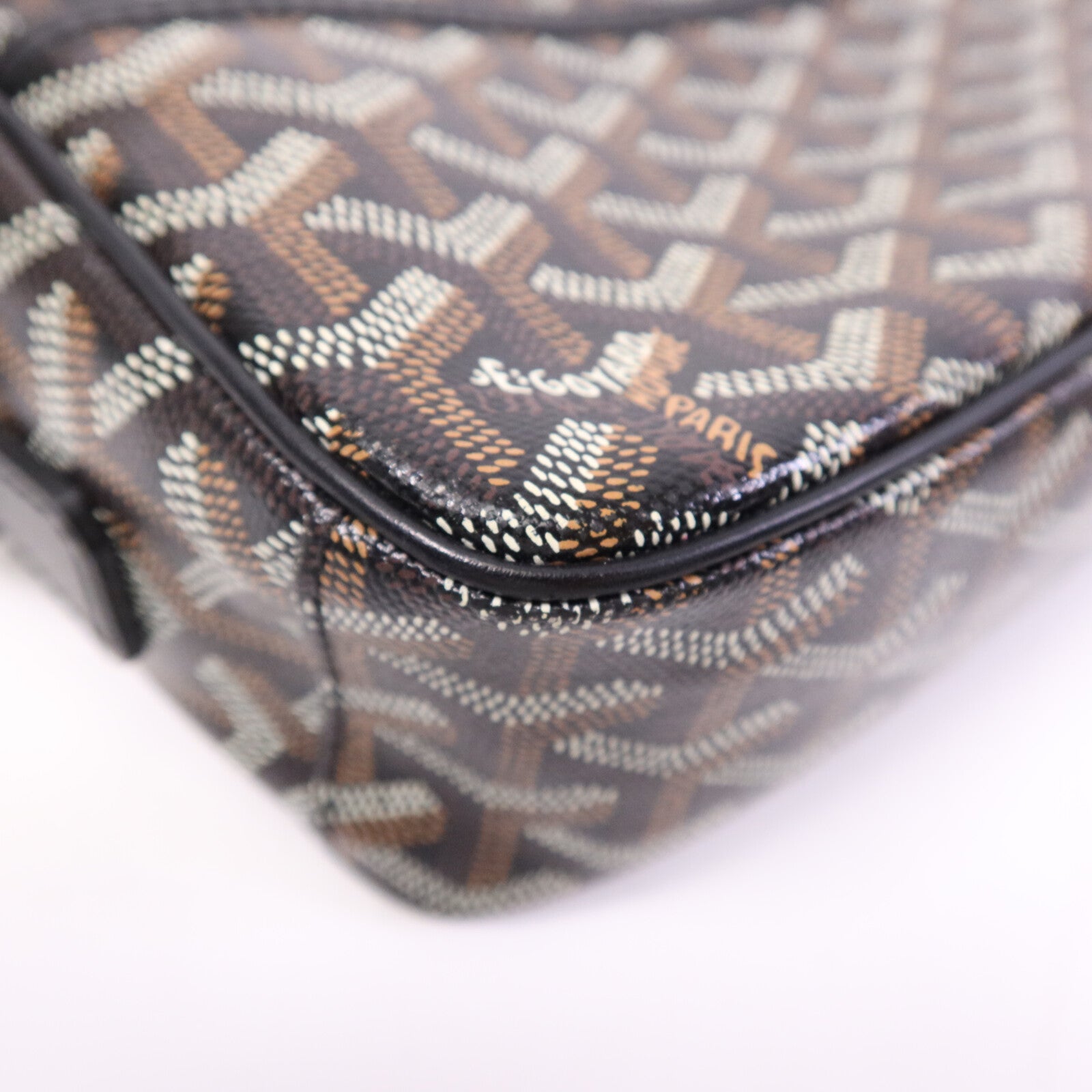 GOYARD 塗層帆布Cap-Vert PM銀扣肩背袋