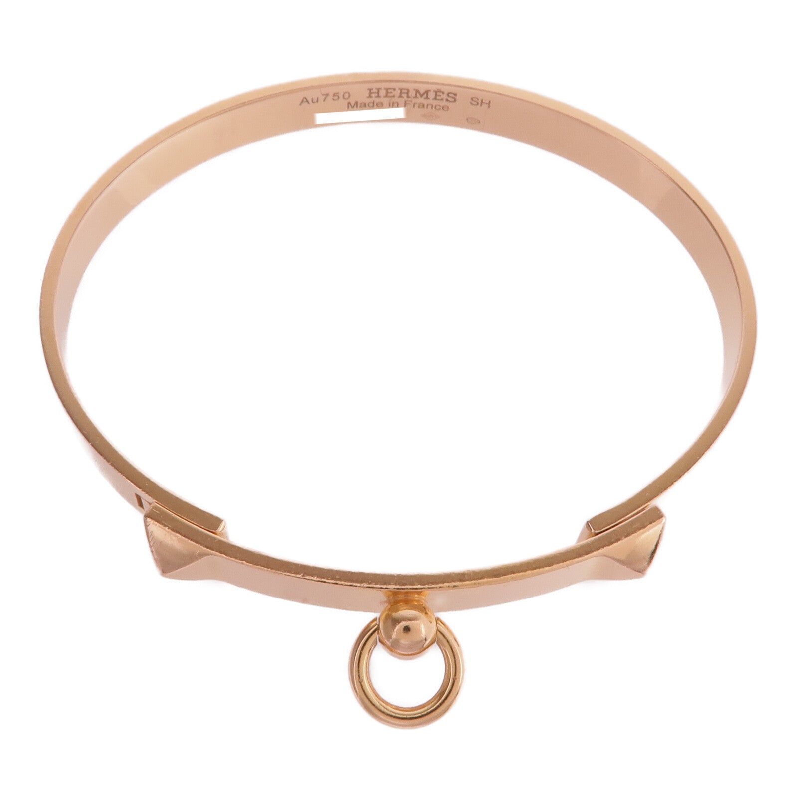 HERMES 18K玫瑰金Collier de chien Bracelet Small Model手鐲