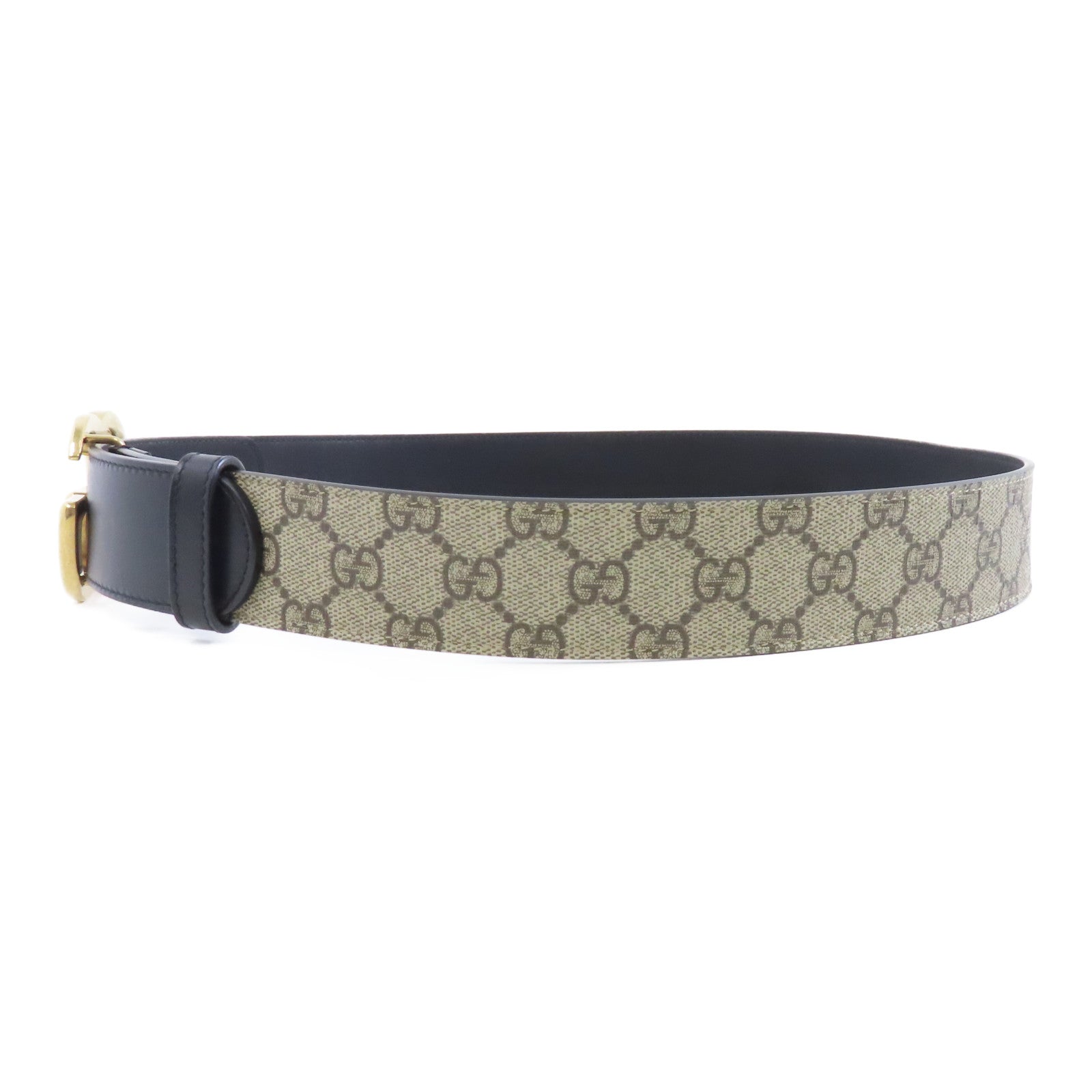GUCCI PVC Belt 90cm金扣皮帶棕色