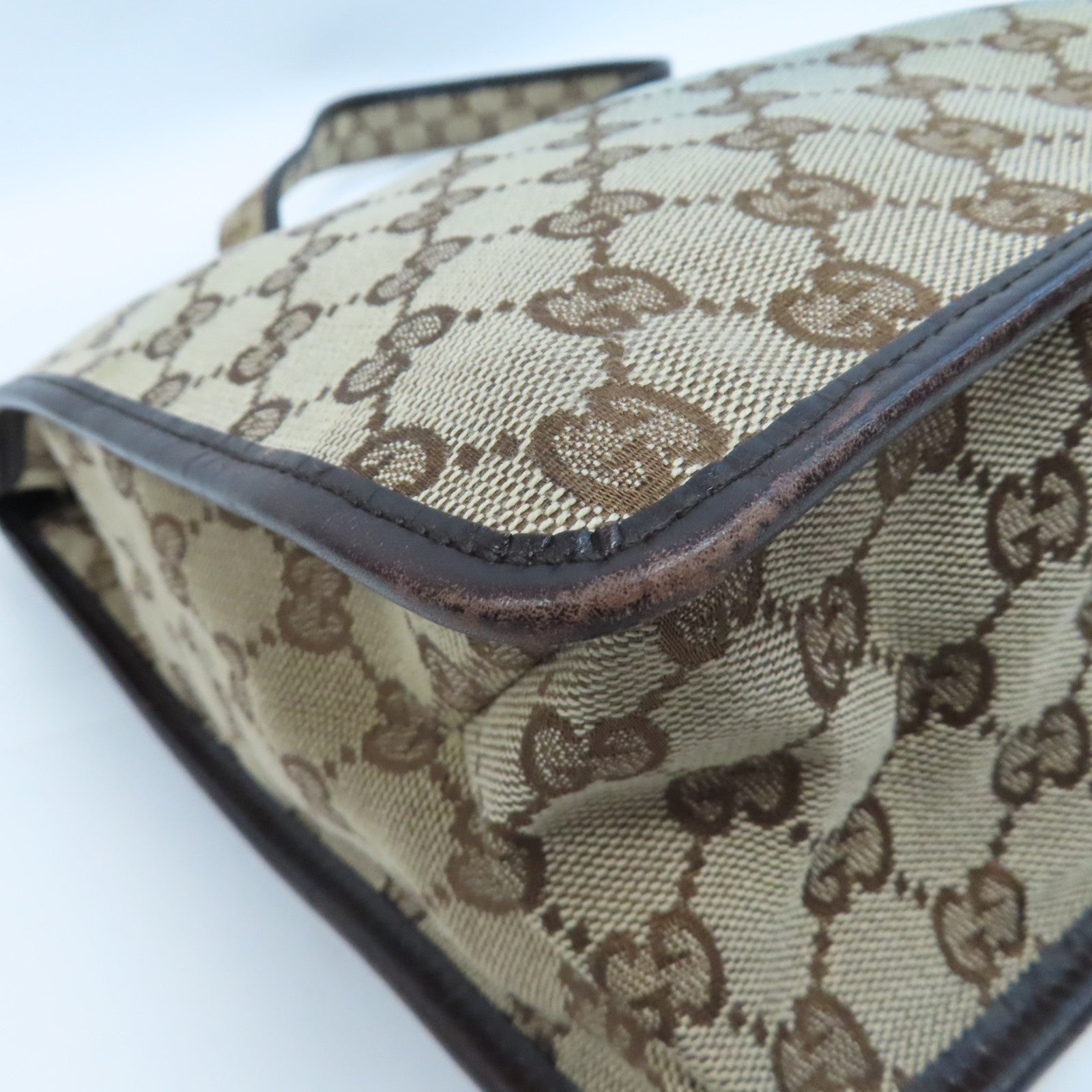 GUCCI 帆布Shoulder Bag金扣肩背袋啡色