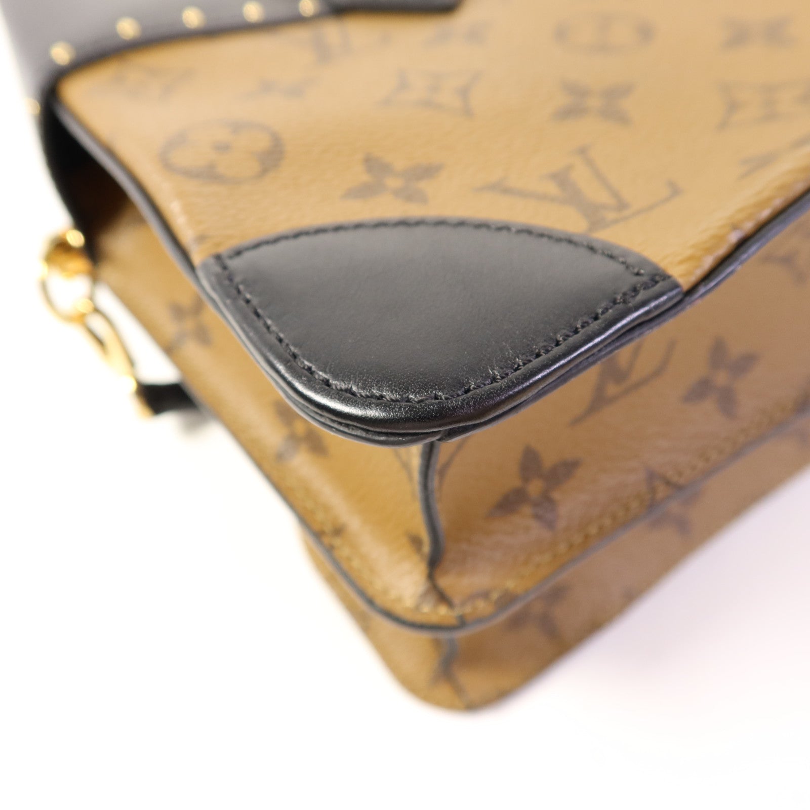 LOUIS VUITTON Monogram Reverse City Malle金扣手挽肩背兩用袋