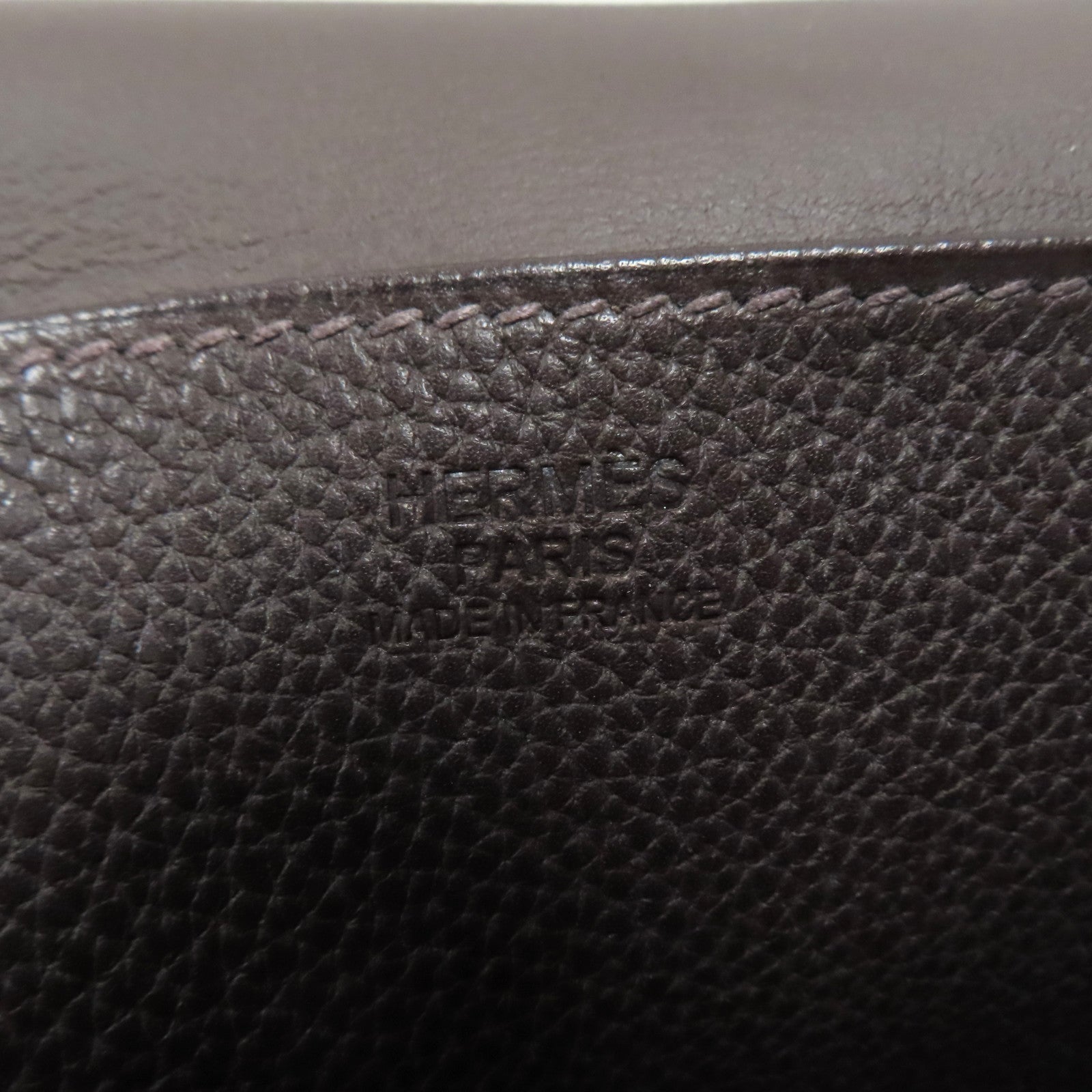 HERMES **【激減優惠】Clemence皮革Halzan 25銀扣手挽肩背兩用袋啡色