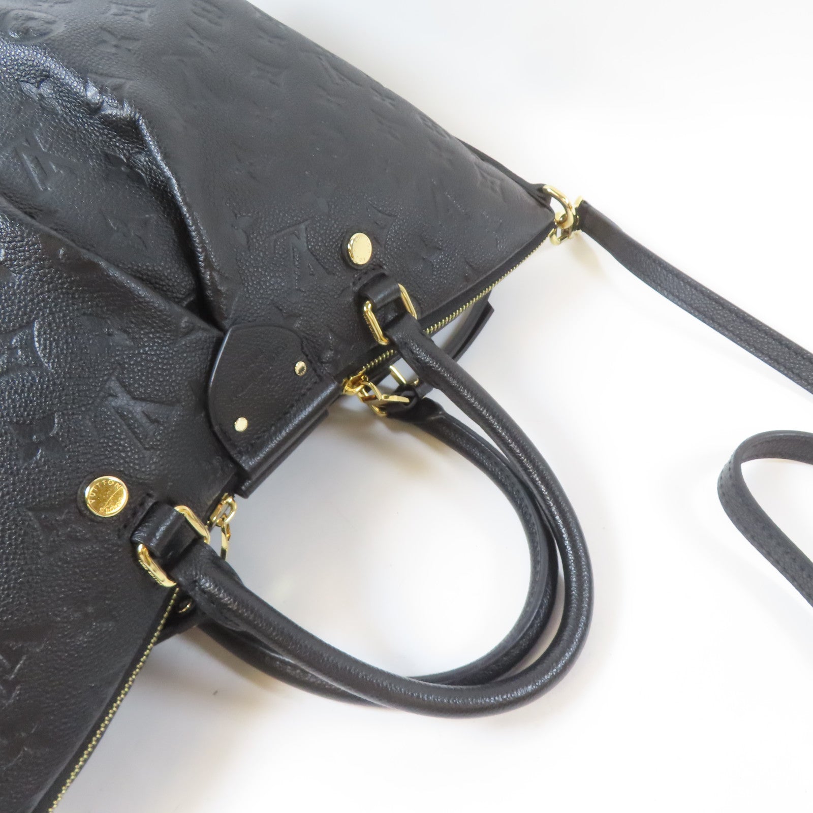 LOUIS VUITTON Monogram Empreinte Mazarine MM金扣手挽肩背兩用袋黑色