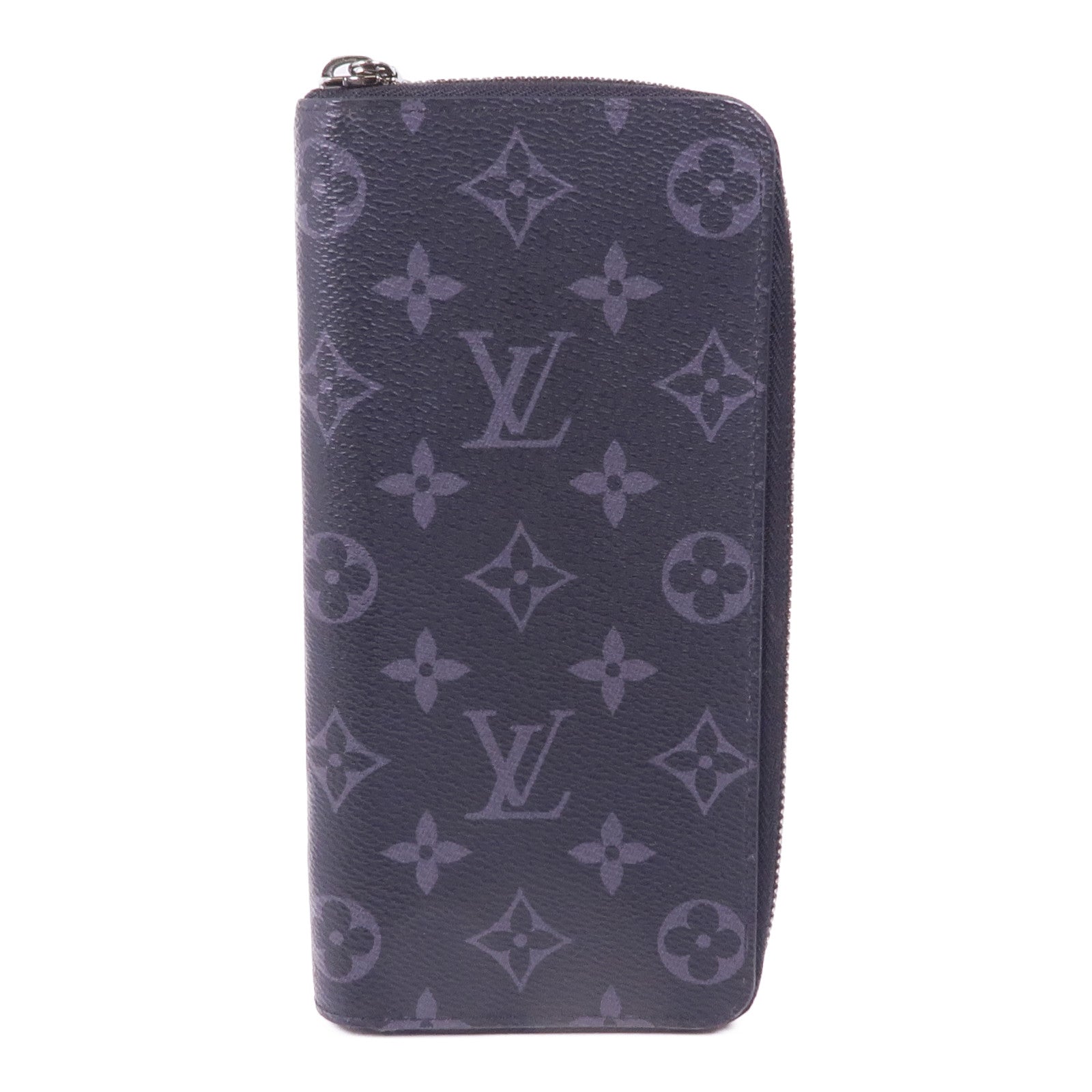 LOUIS VUITTON Monogram Eclipse Zippy Wallet Vertical銀扣長錢包