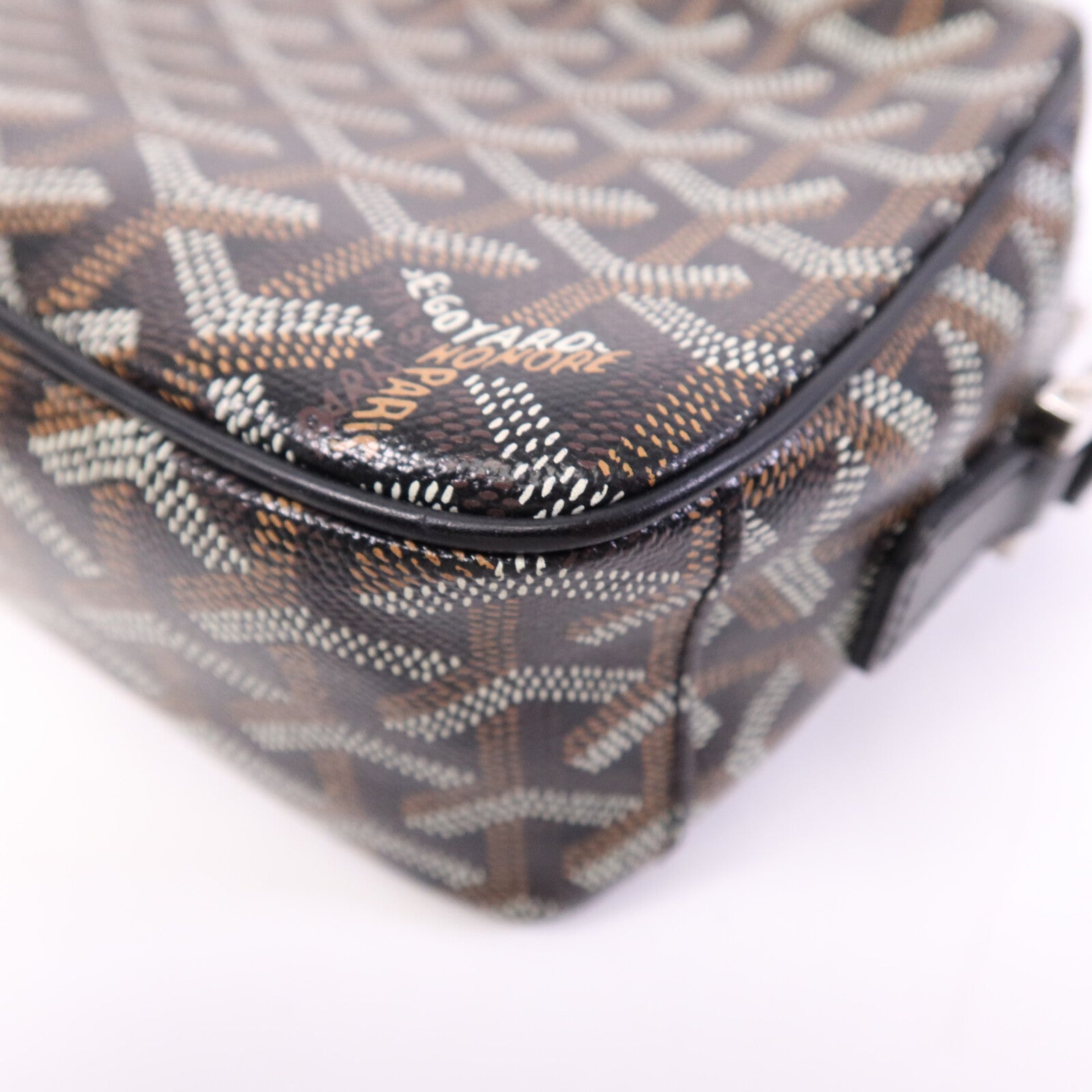 GOYARD 塗層帆布Cap-Vert PM銀扣肩背袋