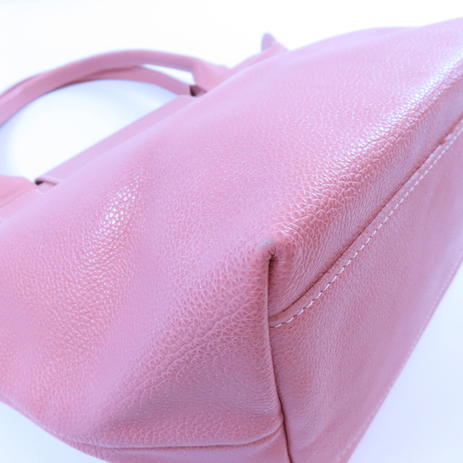 Longchamp 牛皮皮革Shoulder Bag金扣肩背袋粉紅色