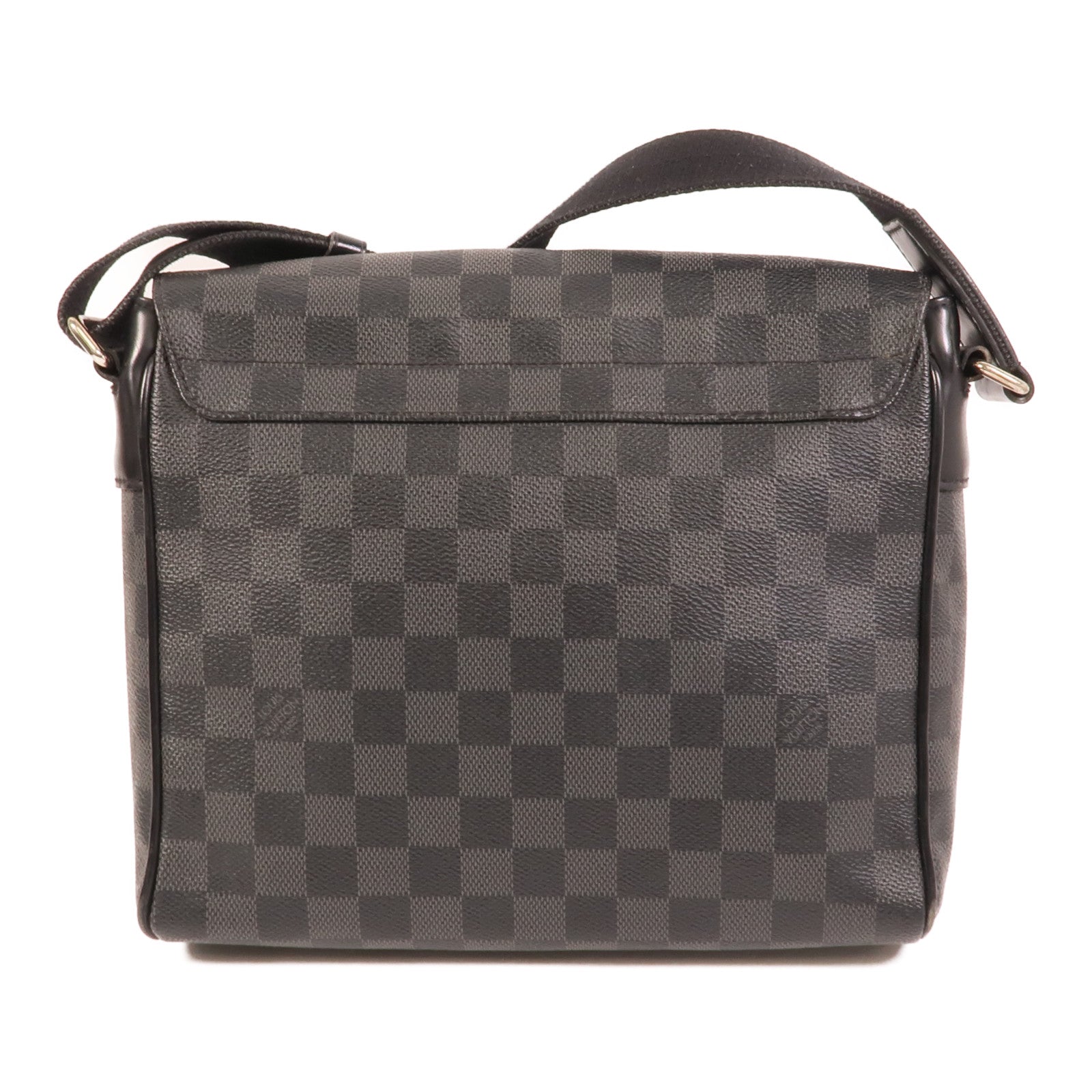 LOUIS VUITTON Damier Graphite Distrist PM銀扣肩背袋