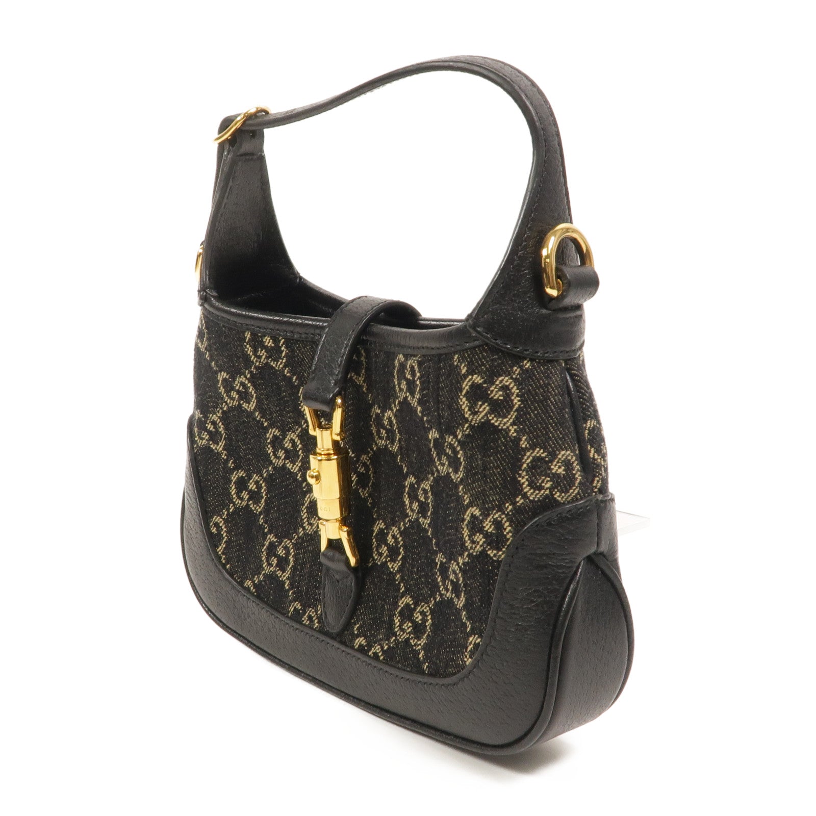 GUCCI 牛仔布Jackie 1961 Mini手挽肩背兩用袋