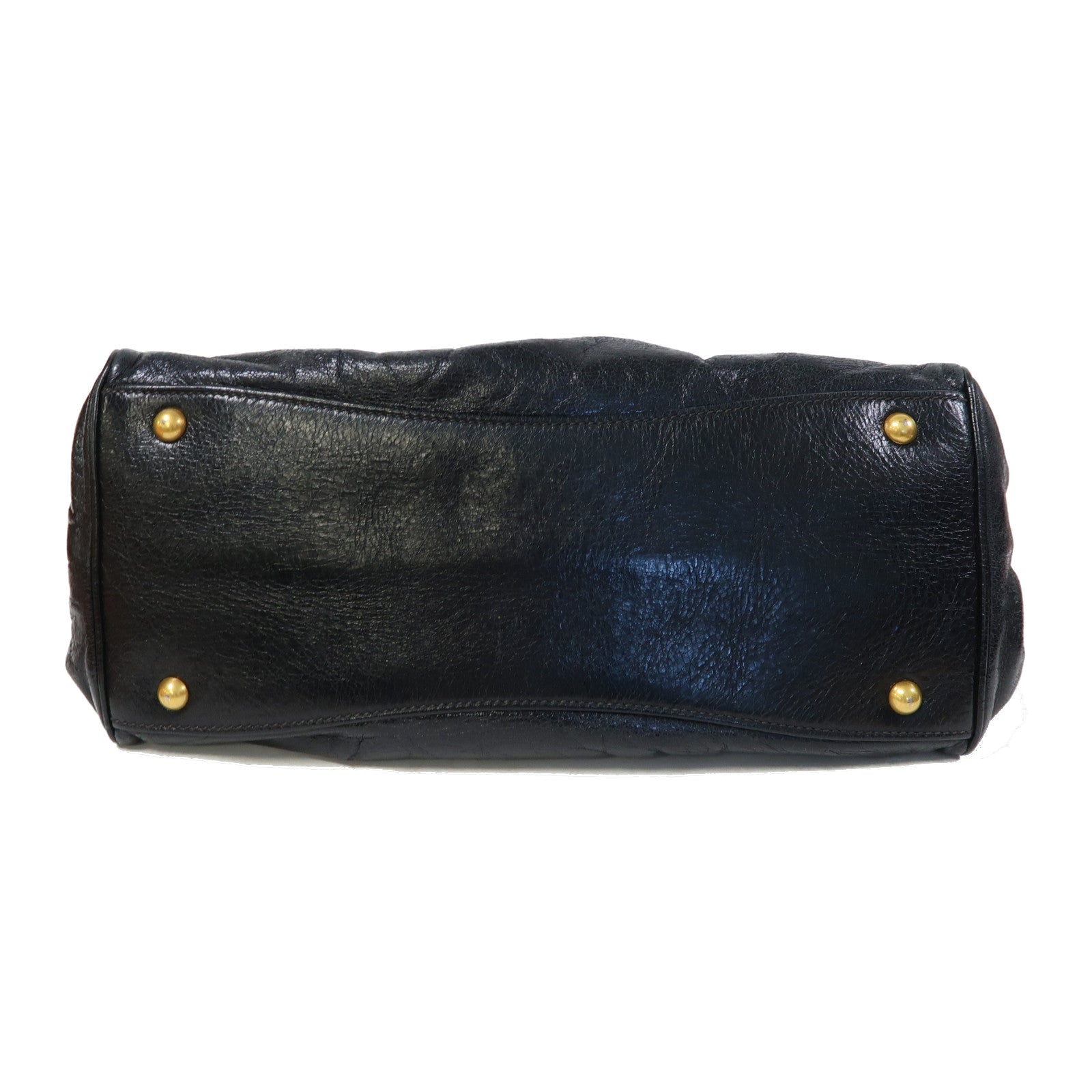 Miu Miu 牛皮皮革2 Way Shoulder金扣手挽肩背兩用袋黑色