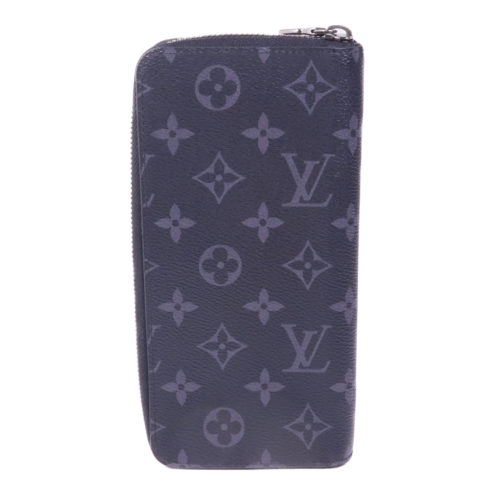 LOUIS VUITTON Monogram Eclipse Zippy Wallet Vertical銀扣長錢包