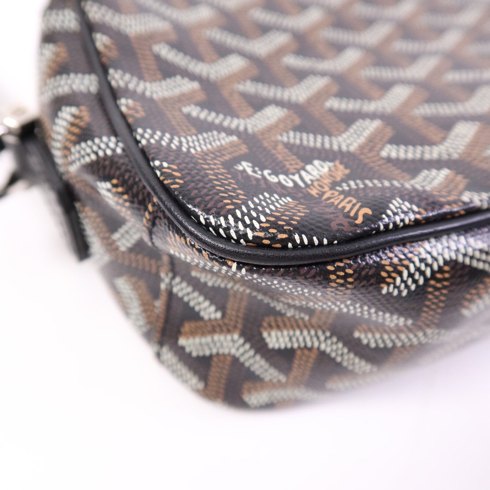 GOYARD 塗層帆布Cap-Vert PM銀扣肩背袋