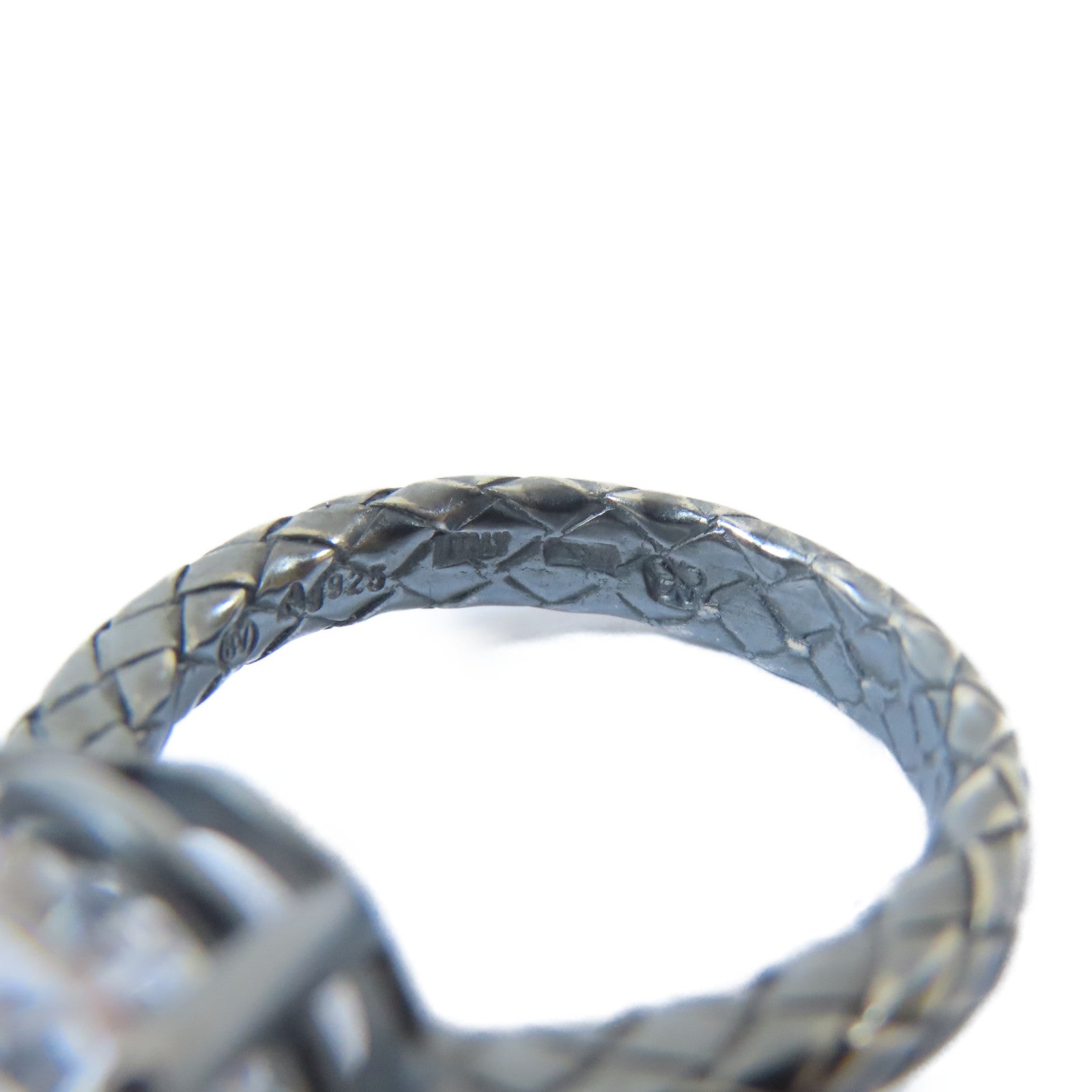 BOTTEGA VENETA 純銀/水晶Ring戒指US#6.25