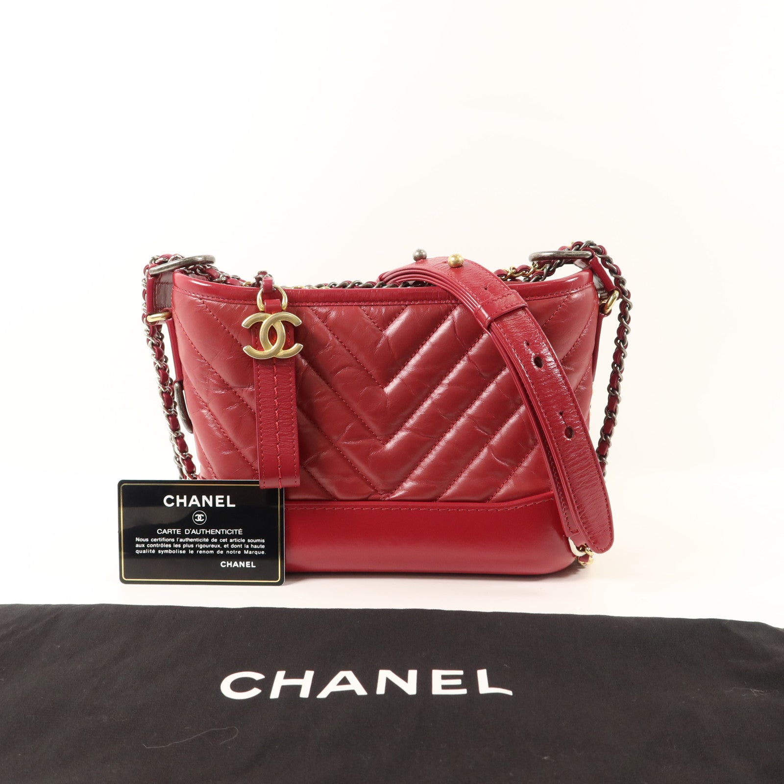 CHANEL 牛皮皮革Gabrielle Small鏈帶肩背袋