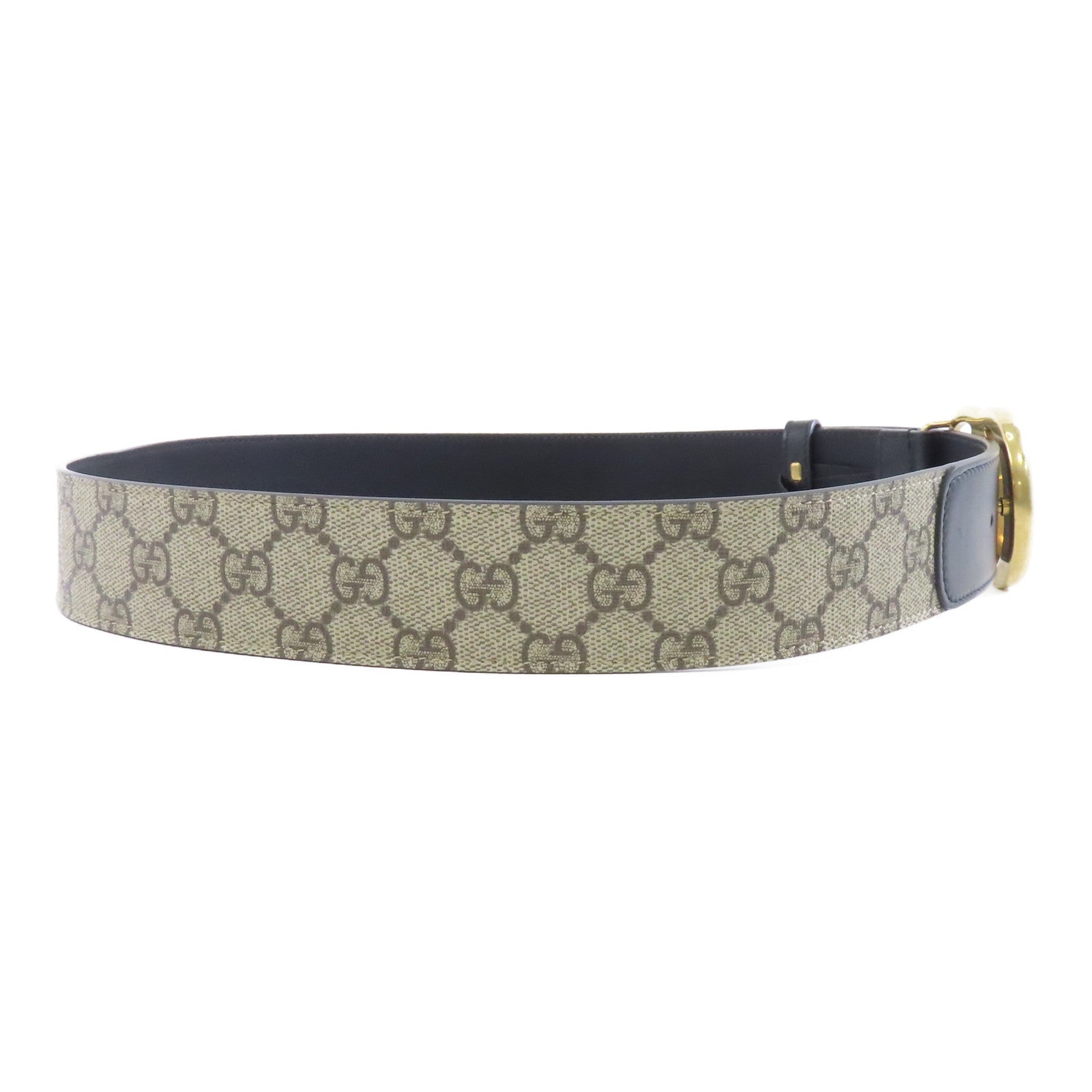 GUCCI PVC Belt 90cm金扣皮帶棕色