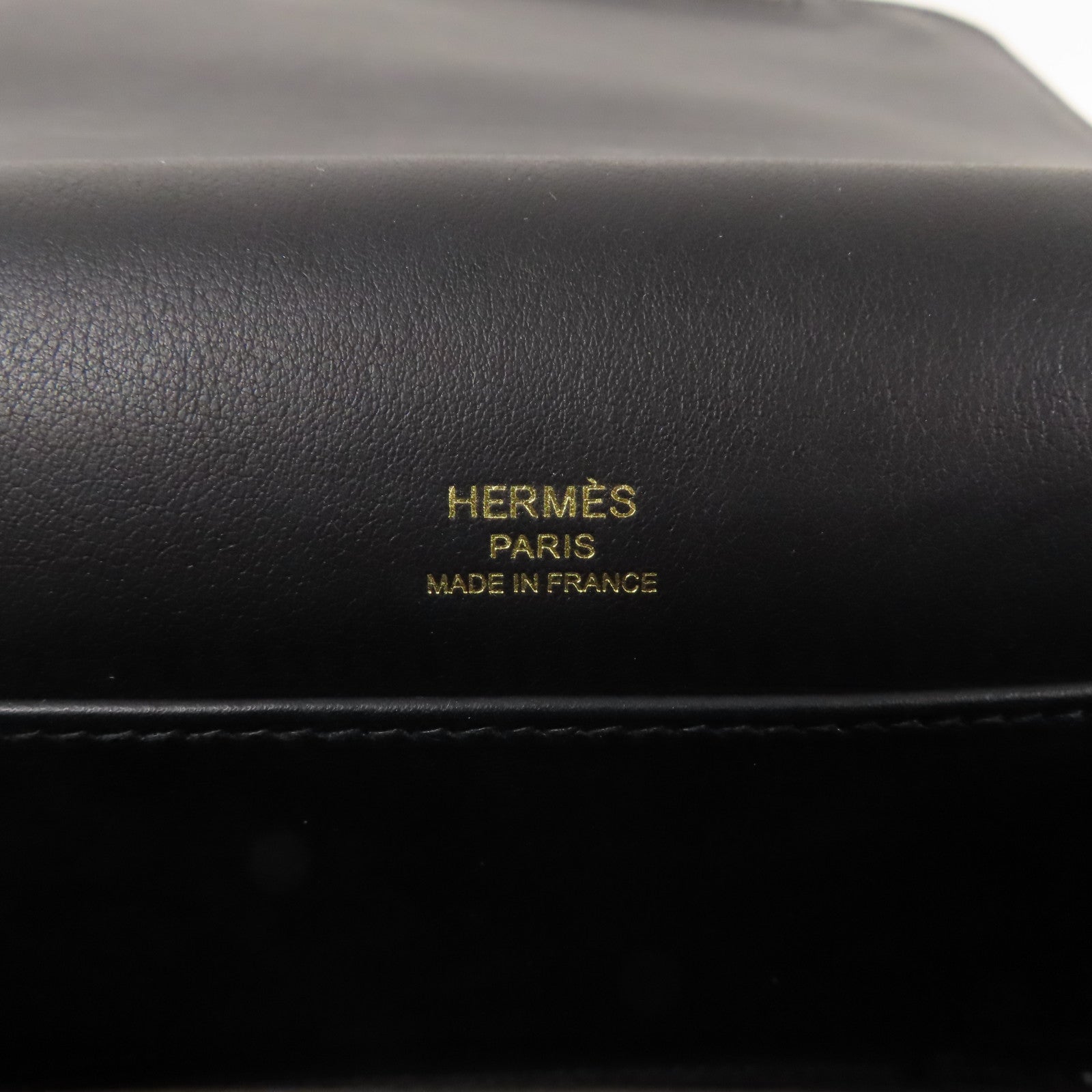 HERMES Chevre皮革金扣Geta肩背袋Noir