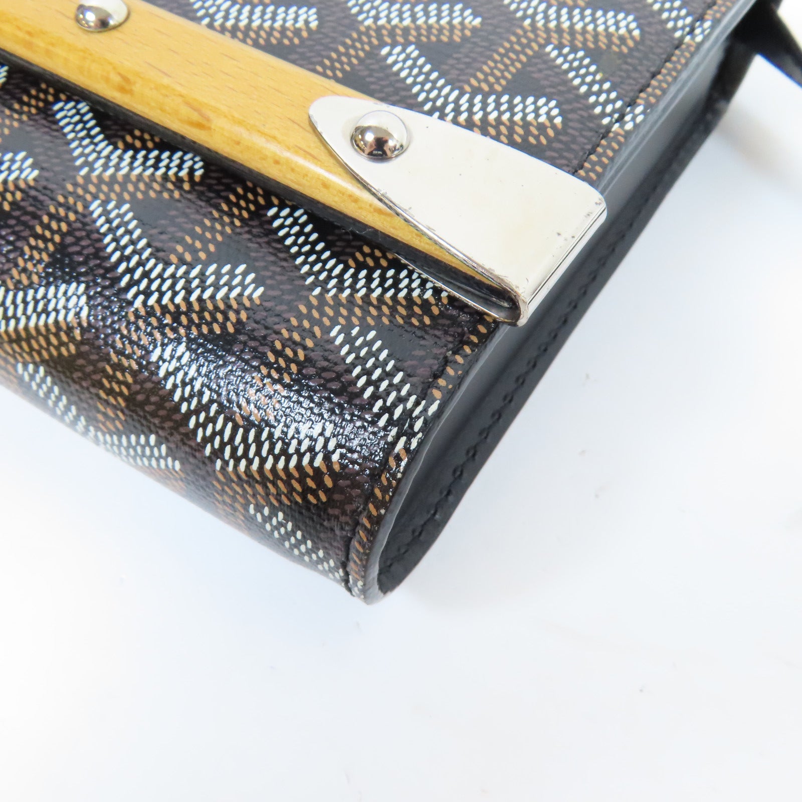 GOYARD 塗層帆布Monte Carlo銀扣肩背袋黑色