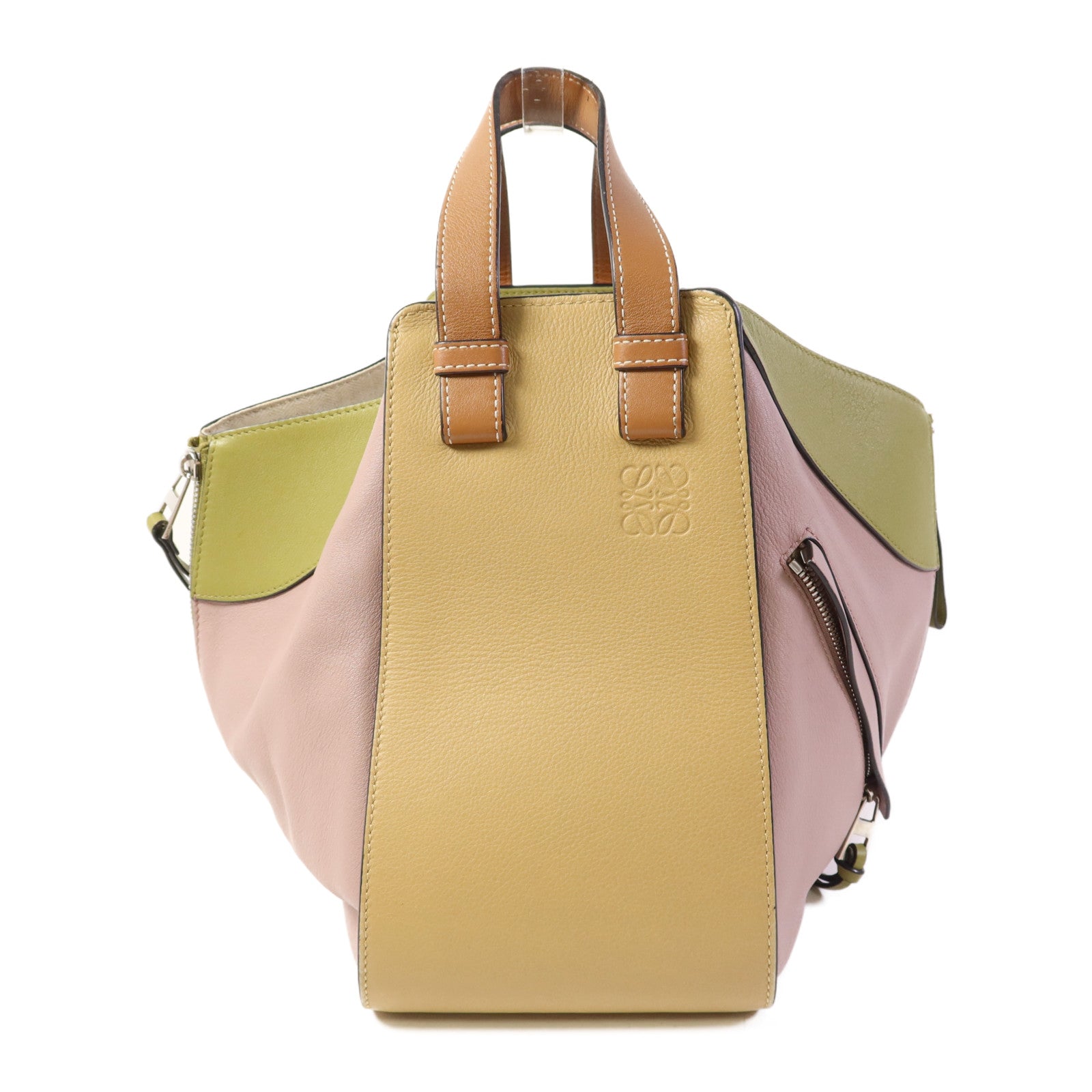 LOEWE 牛皮皮革Hammock Small Bag銀扣手挽袋