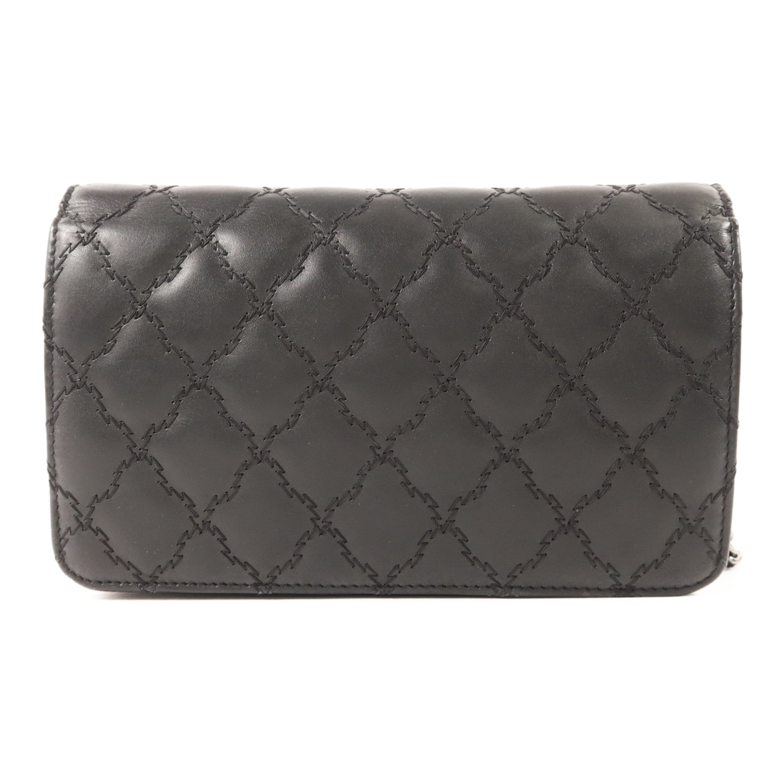 CHANEL 牛皮皮革WOC Wallet On Chain銀扣鏈帶肩背袋
