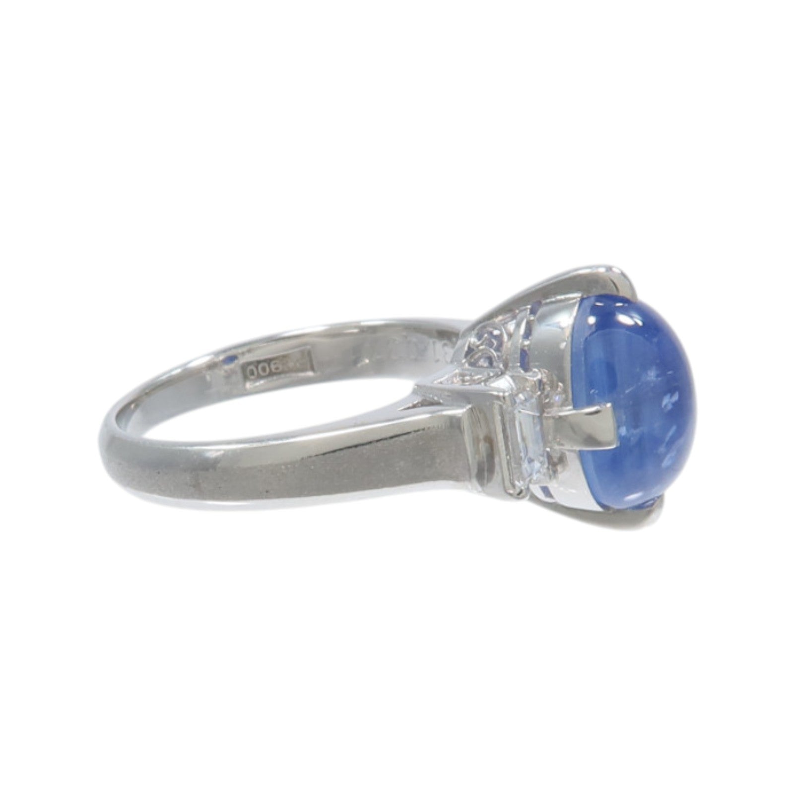 JEWELRY PT900鉑金Star Sapphire Diamond Ring星光藍寶石/鑽石戒指