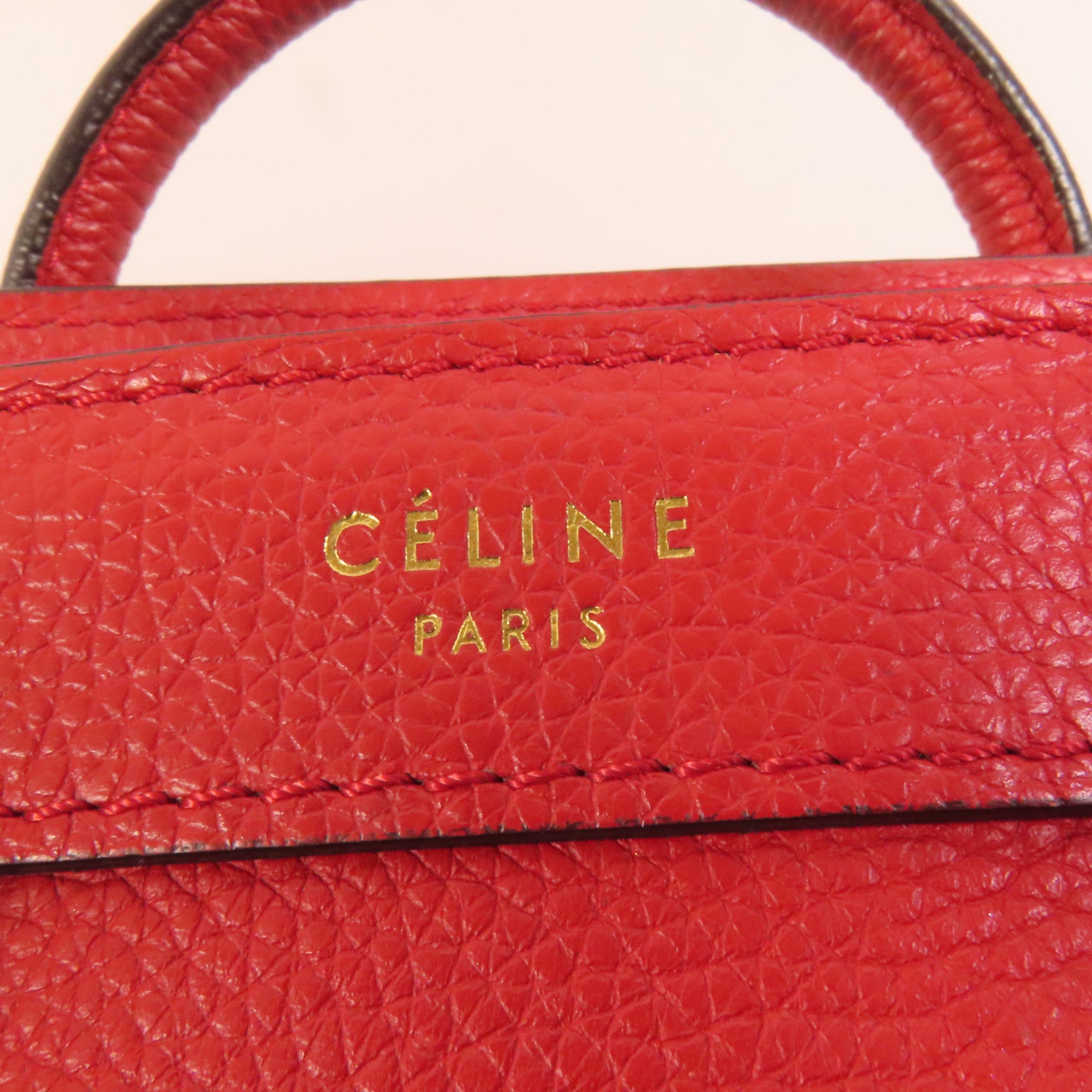 CELINE 牛皮皮革Nano Luggage金扣手挽肩背兩用袋