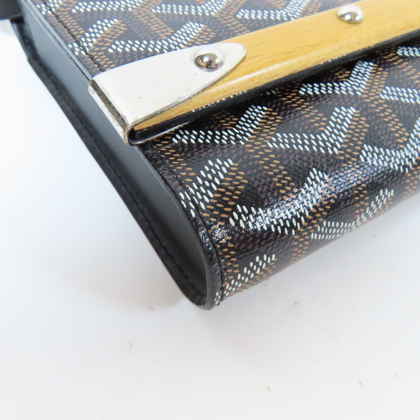 GOYARD 塗層帆布Monte Carlo銀扣肩背袋黑色