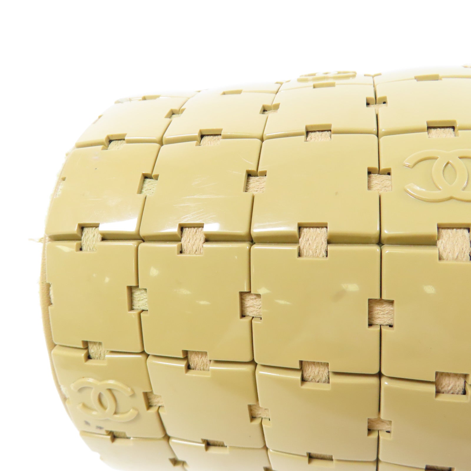 CHANEL PVC/皮革Hand Bag銀扣手挽袋