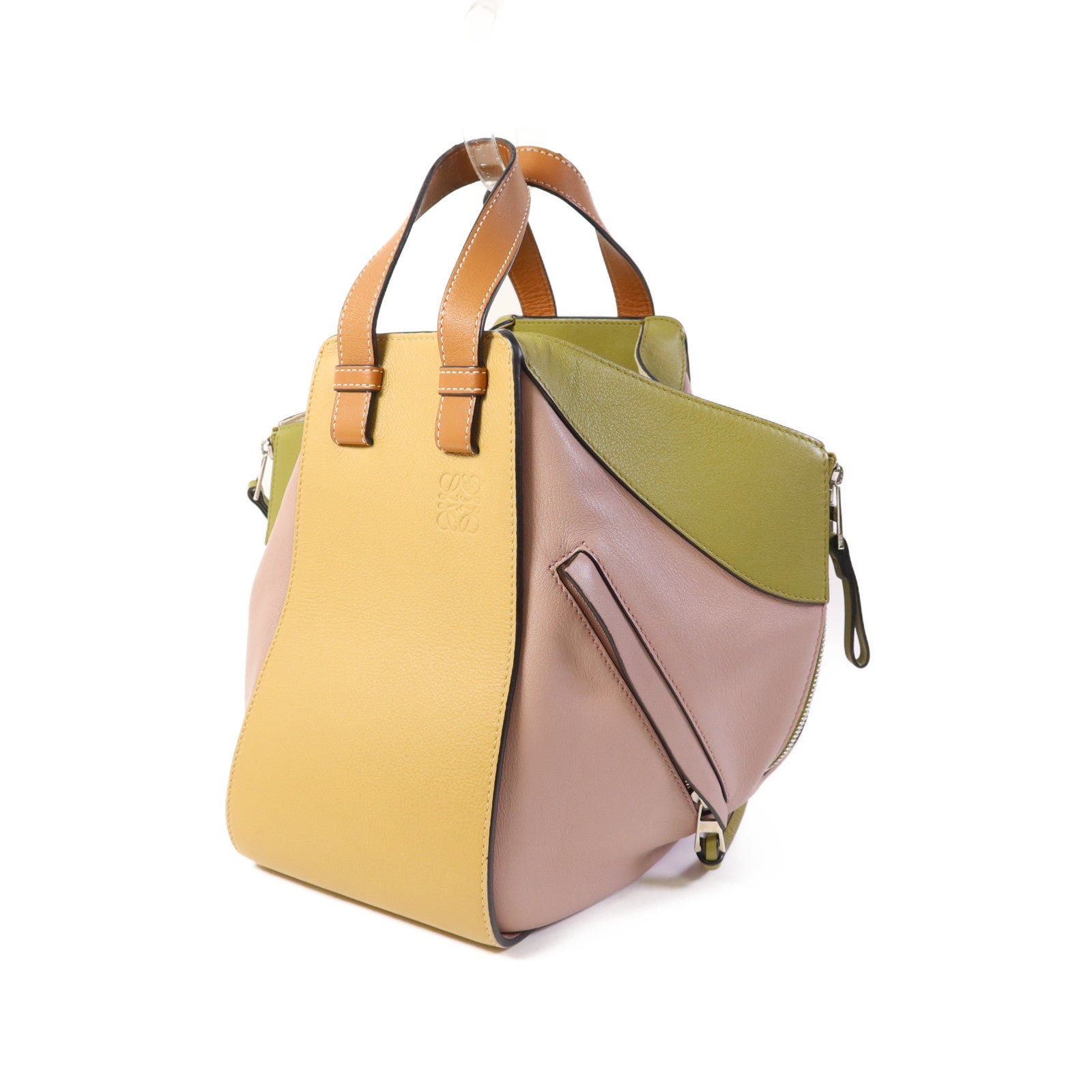 LOEWE 牛皮皮革Hammock Small Bag銀扣手挽袋