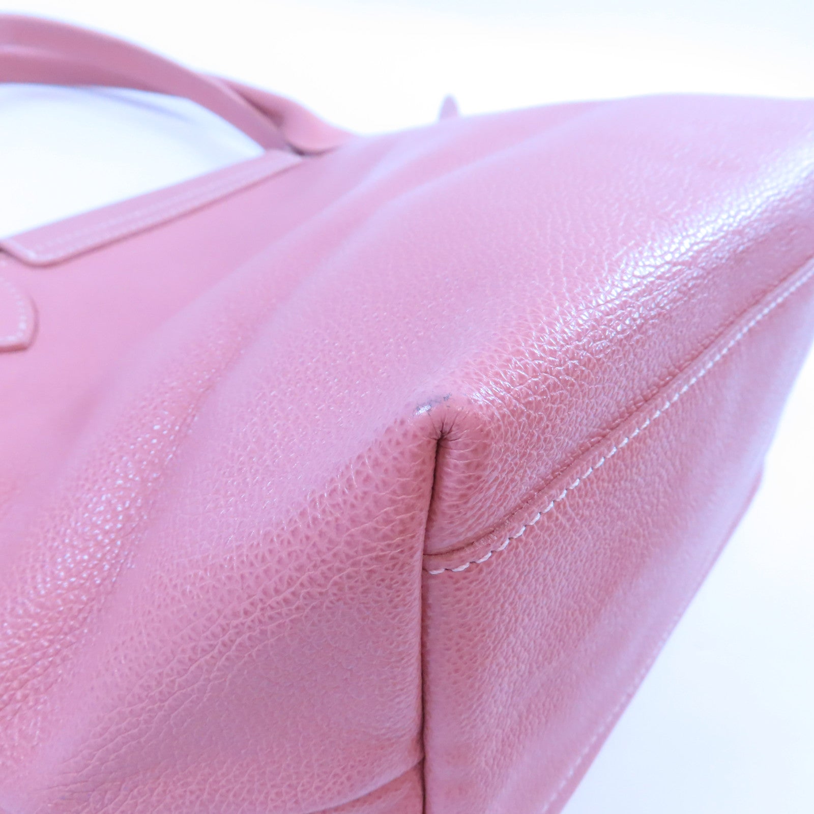 Longchamp 牛皮皮革Shoulder Bag金扣肩背袋粉紅色