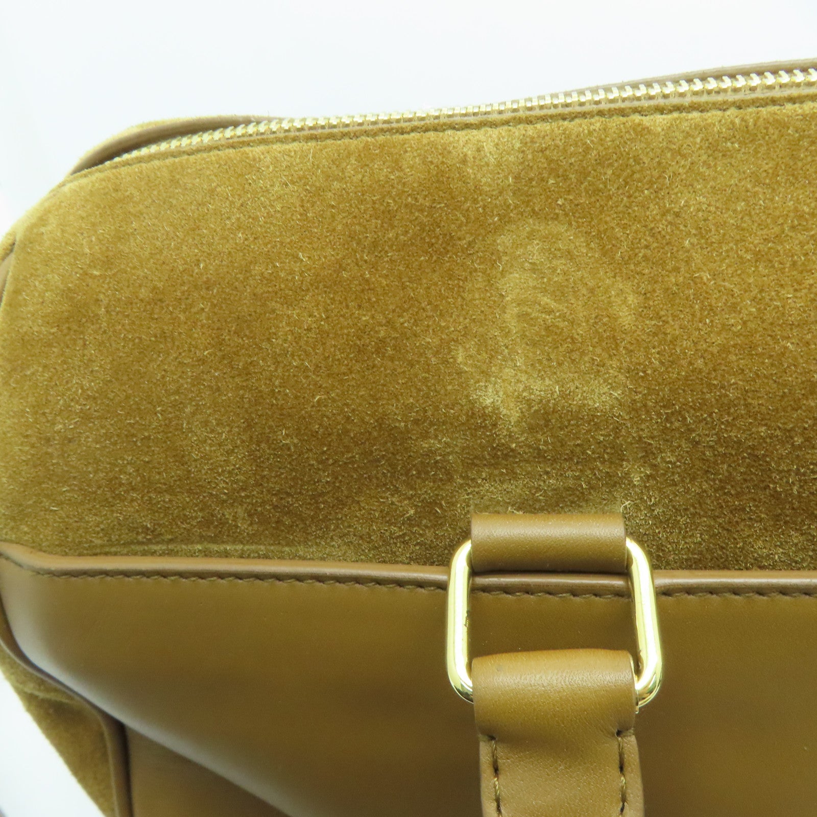 SAINT LAURENT 麂皮皮革2way Shoulder金扣手挽肩背两用袋啡色