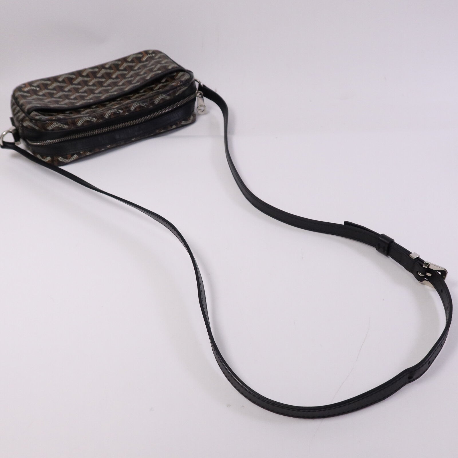 GOYARD 塗層帆布Cap-Vert PM銀扣肩背袋