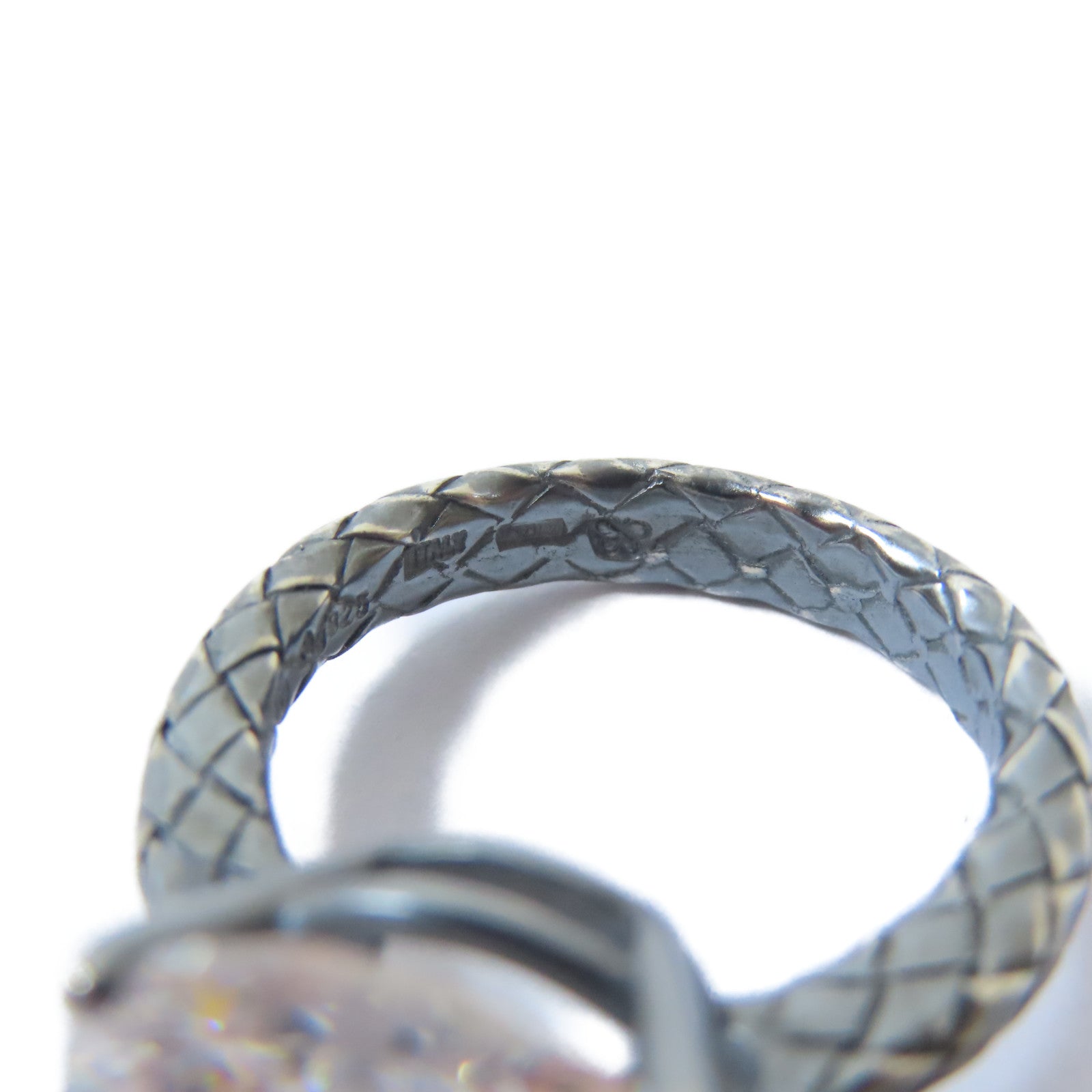 BOTTEGA VENETA 純銀/水晶Ring戒指US#6.25