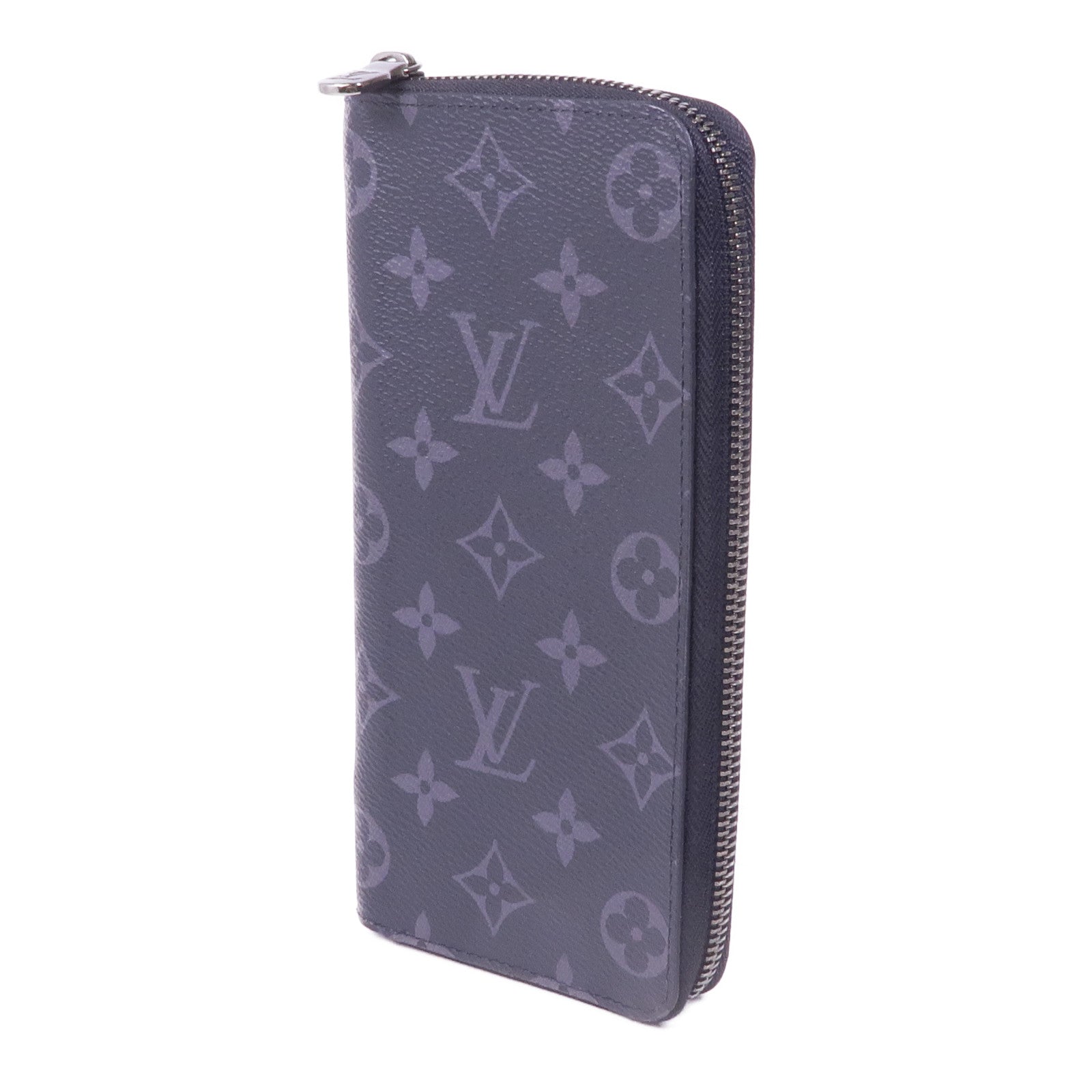 LOUIS VUITTON Monogram Eclipse Zippy Wallet Vertical銀扣長錢包
