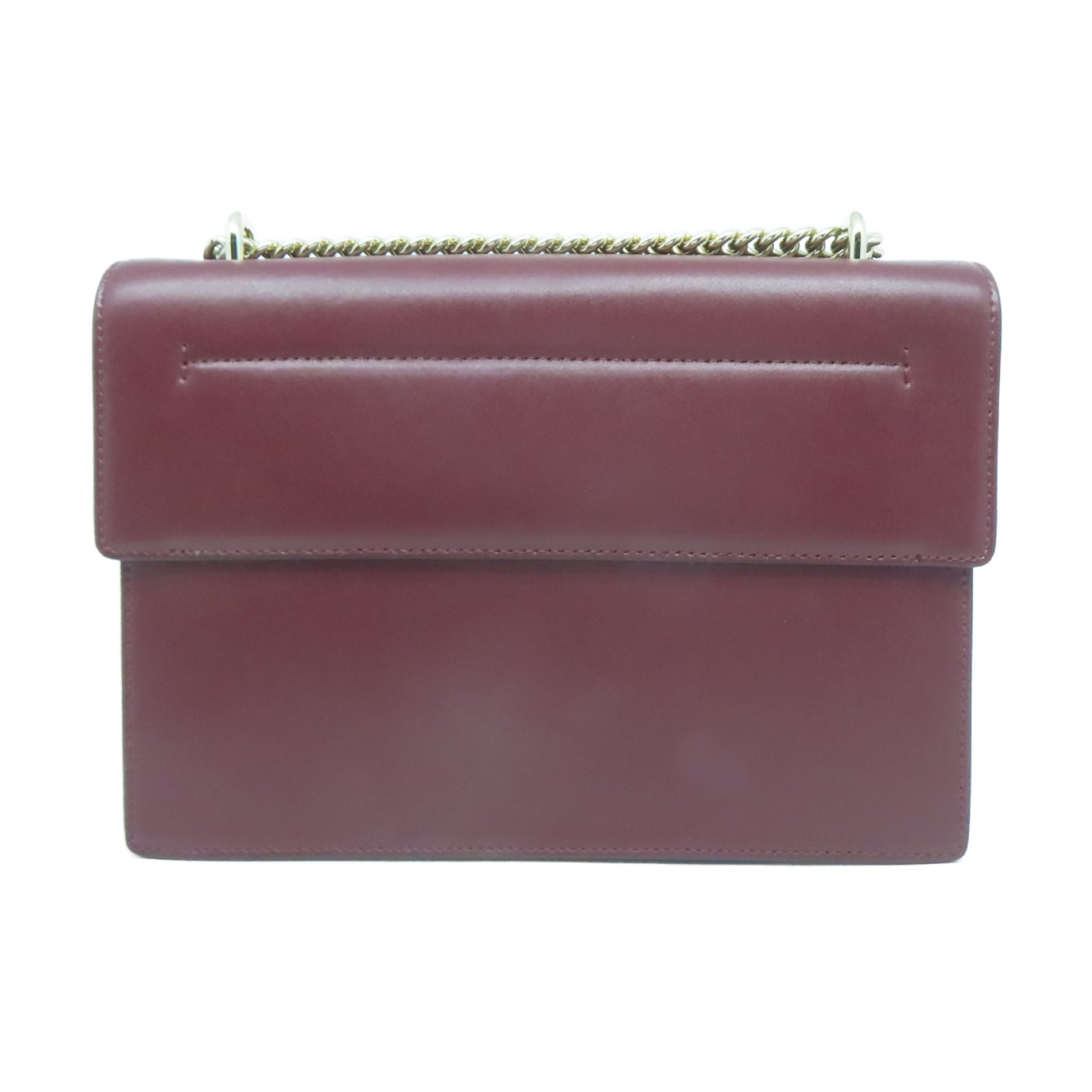 Salvatore Ferragamo 【激減優惠】牛皮皮革Shoulder Bag金扣鏈帶肩背袋酒紅色