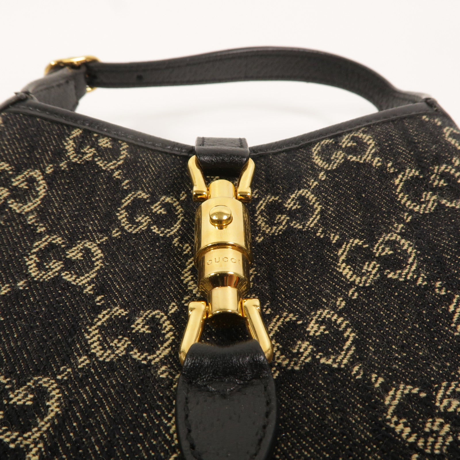 GUCCI 牛仔布Jackie 1961 Mini手挽肩背兩用袋