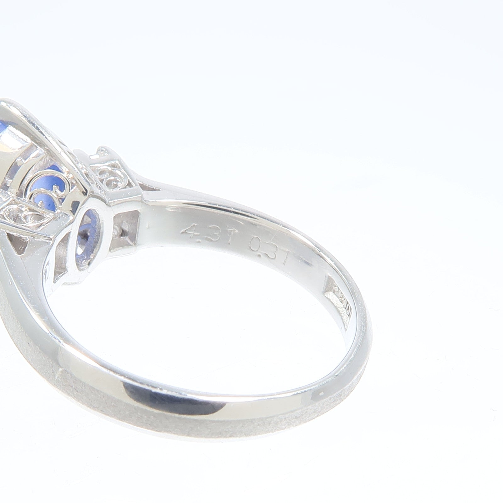 JEWELRY PT900鉑金Star Sapphire Diamond Ring星光藍寶石/鑽石戒指