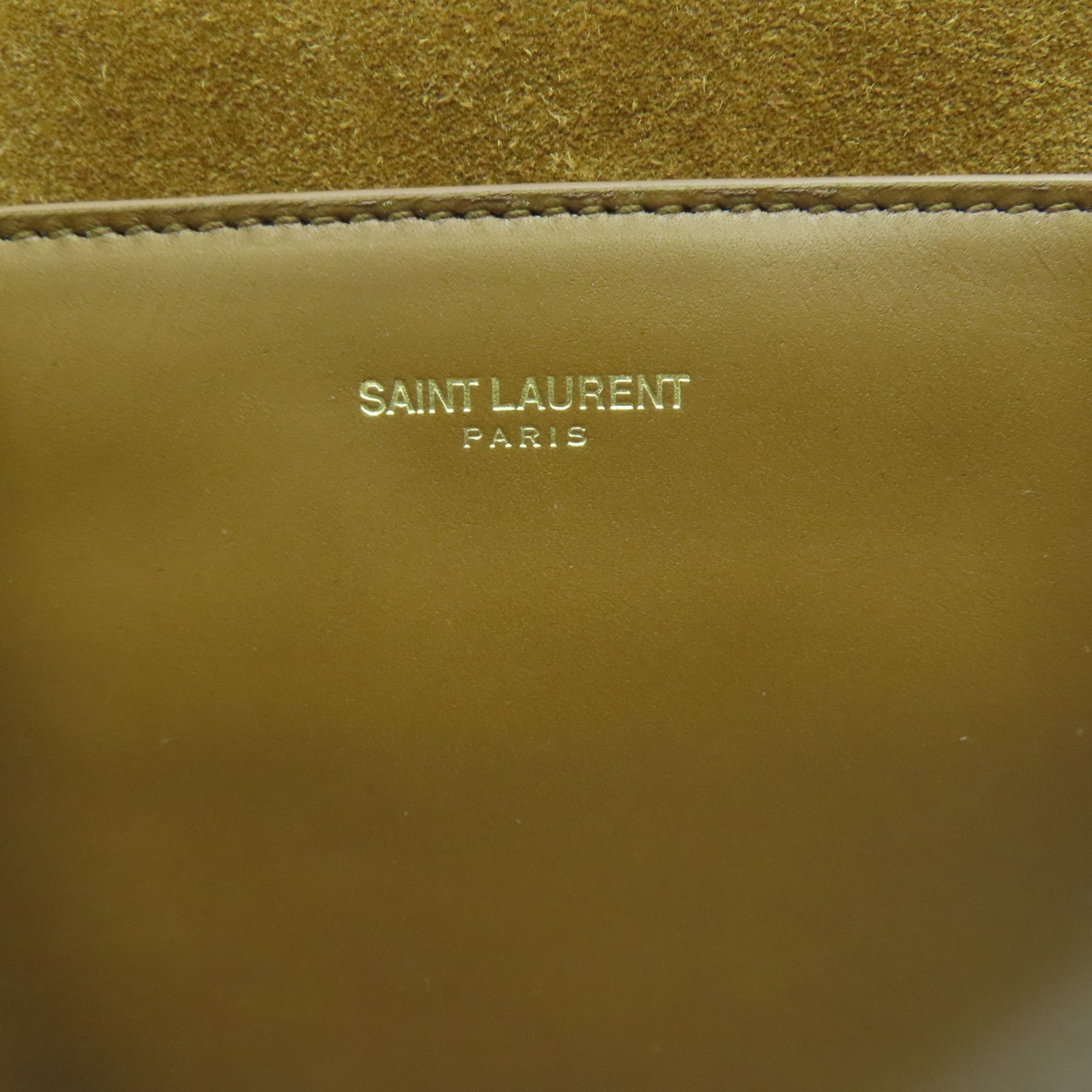 SAINT LAURENT 麂皮皮革2way Shoulder金扣手挽肩背两用袋啡色
