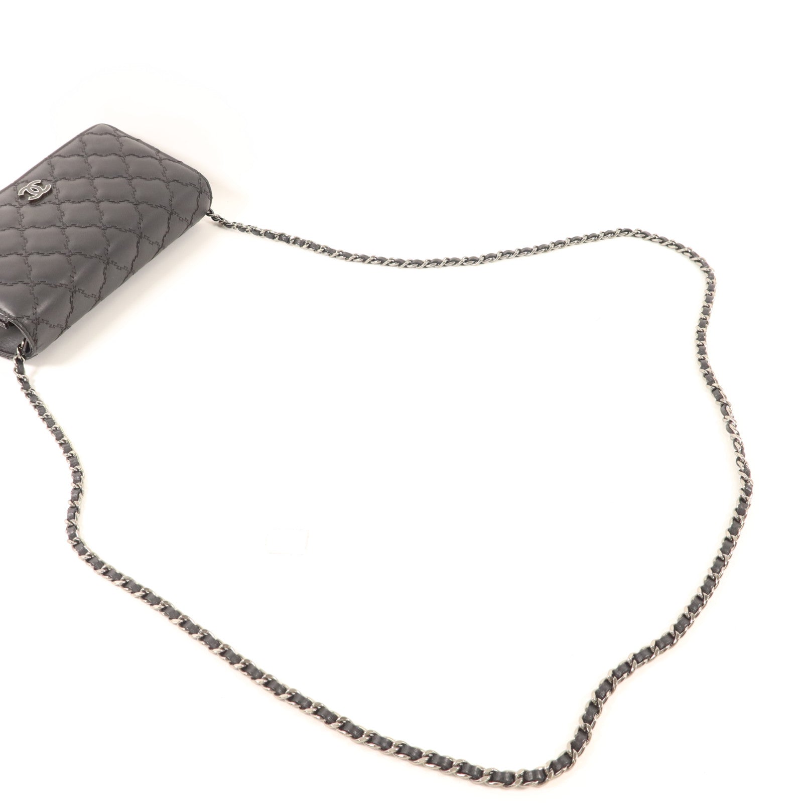 CHANEL 牛皮皮革WOC Wallet On Chain銀扣鏈帶肩背袋