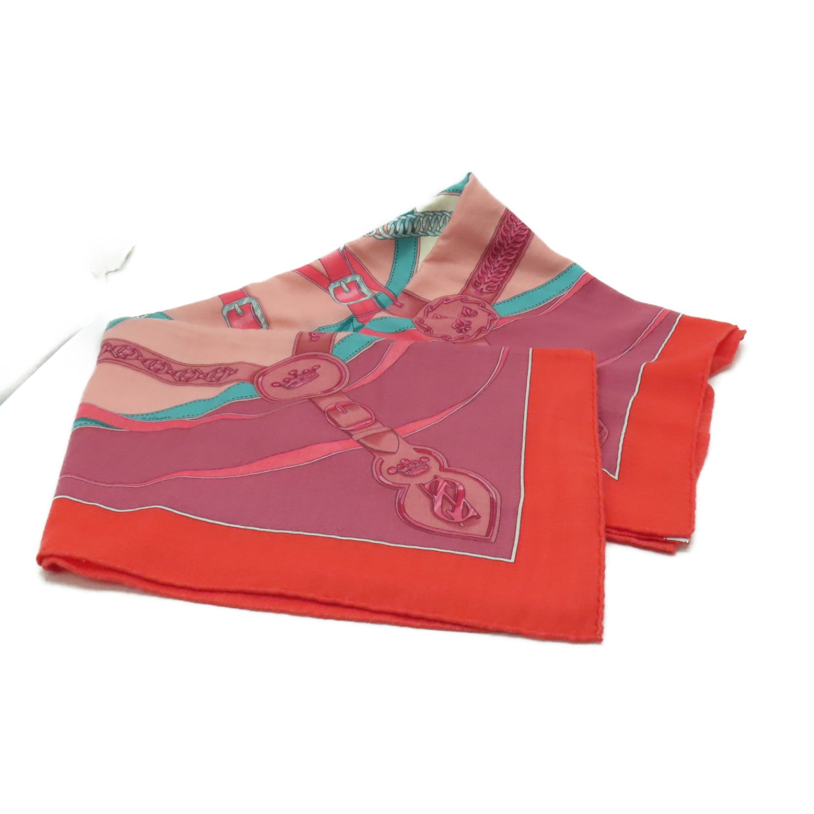 HERMES 【激減優惠】羊絨/絲質Shawl 140x140cm披肩紅色/粉紅色/綠色
