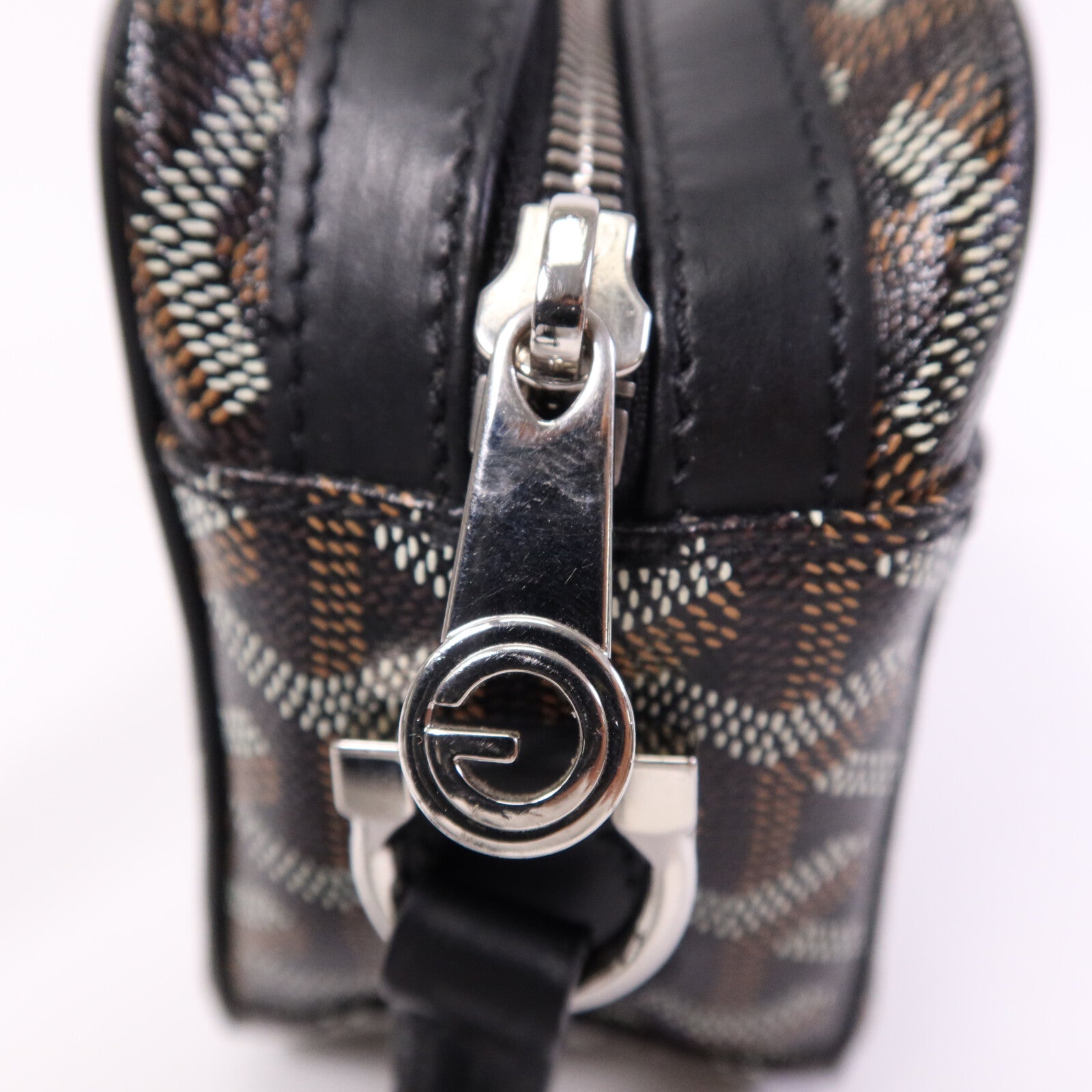 GOYARD 塗層帆布Cap-Vert PM銀扣肩背袋